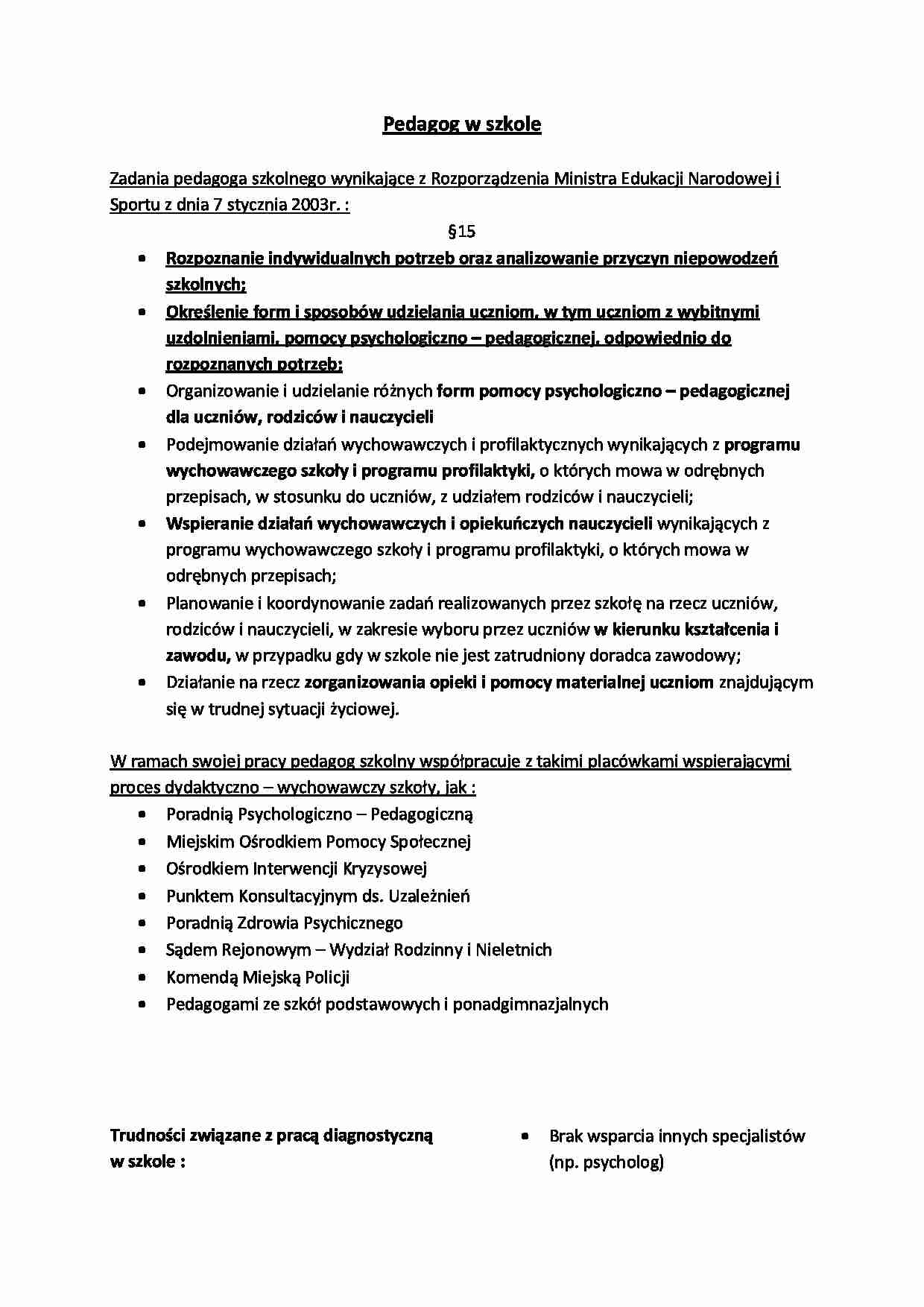 Pedagog w szkole - strona 1