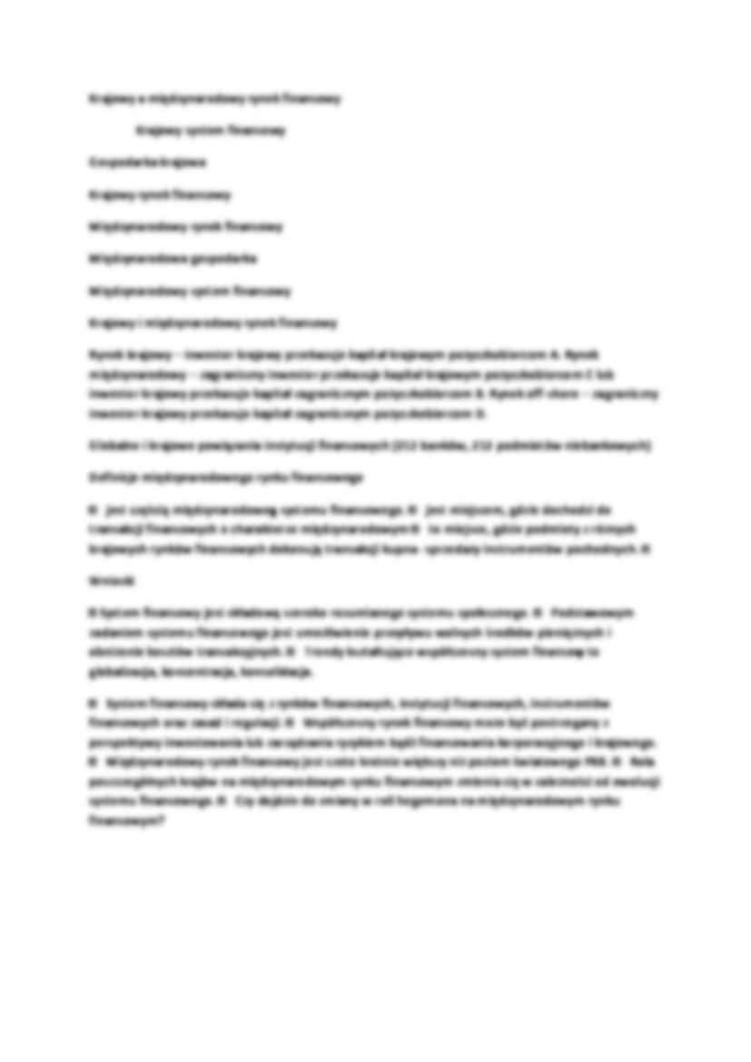 MIĘDZYNARODOWY RYNEK FINANSOWY  DEFINICJE I FUNKCJE - strona 3
