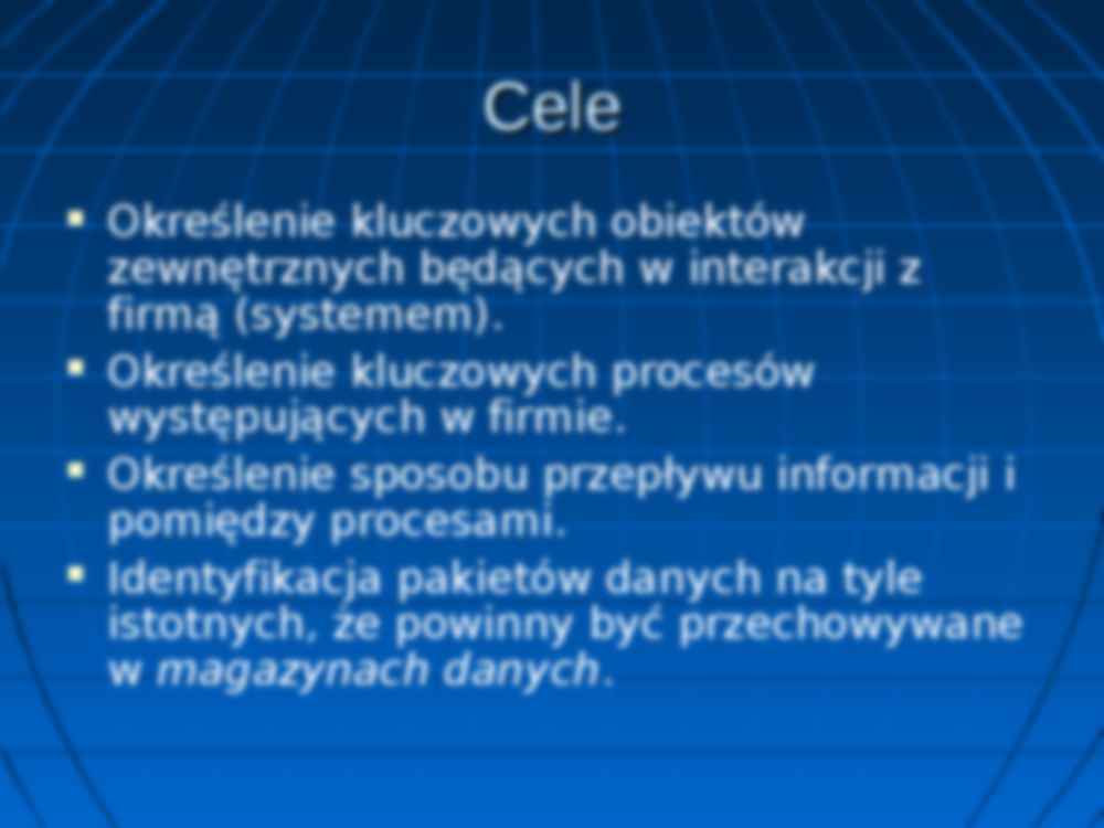 Diagram przepływu danych - Określenie kluczowych obiektów  - strona 3