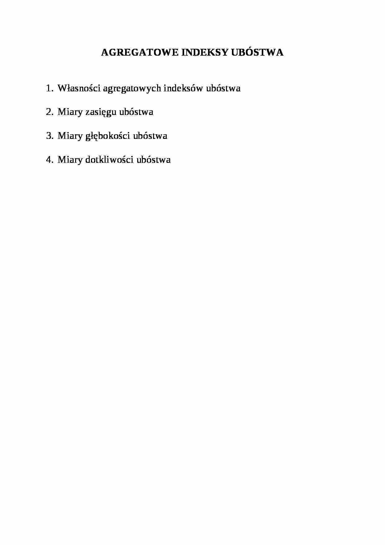 AGREGATOWE INDEKSY UBÓSTWA - strona 1