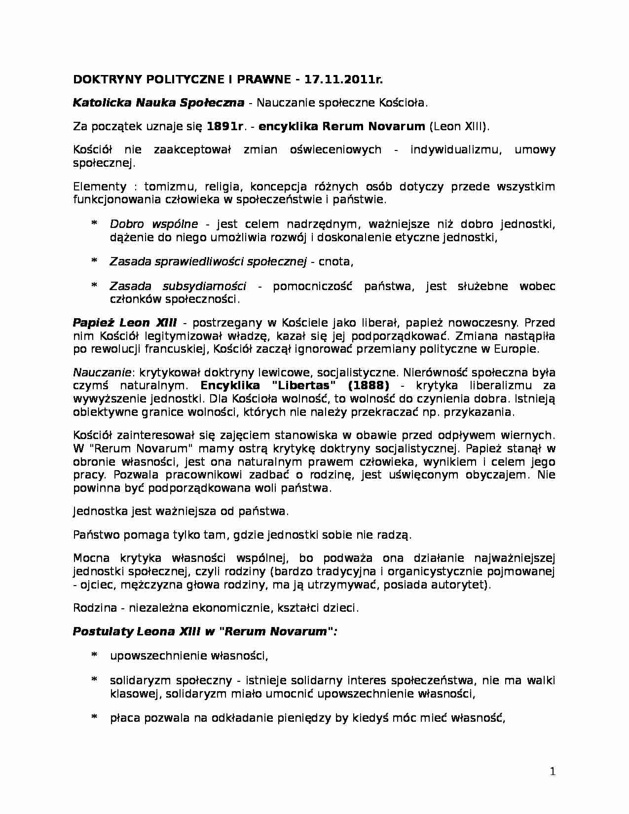 Katolicka nauka społeczna  - strona 1