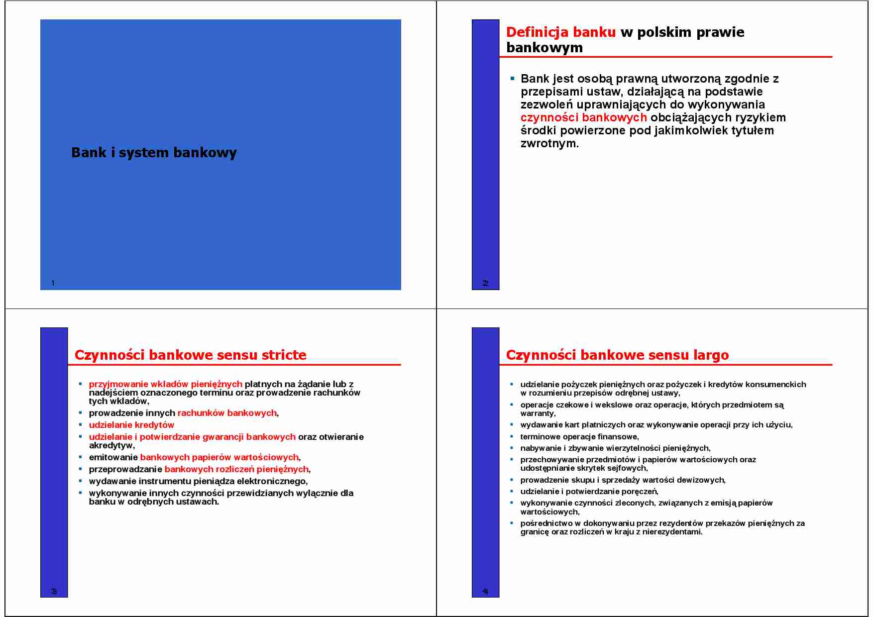 Bank i system bankowy - definicja w polskim prawie - strona 1