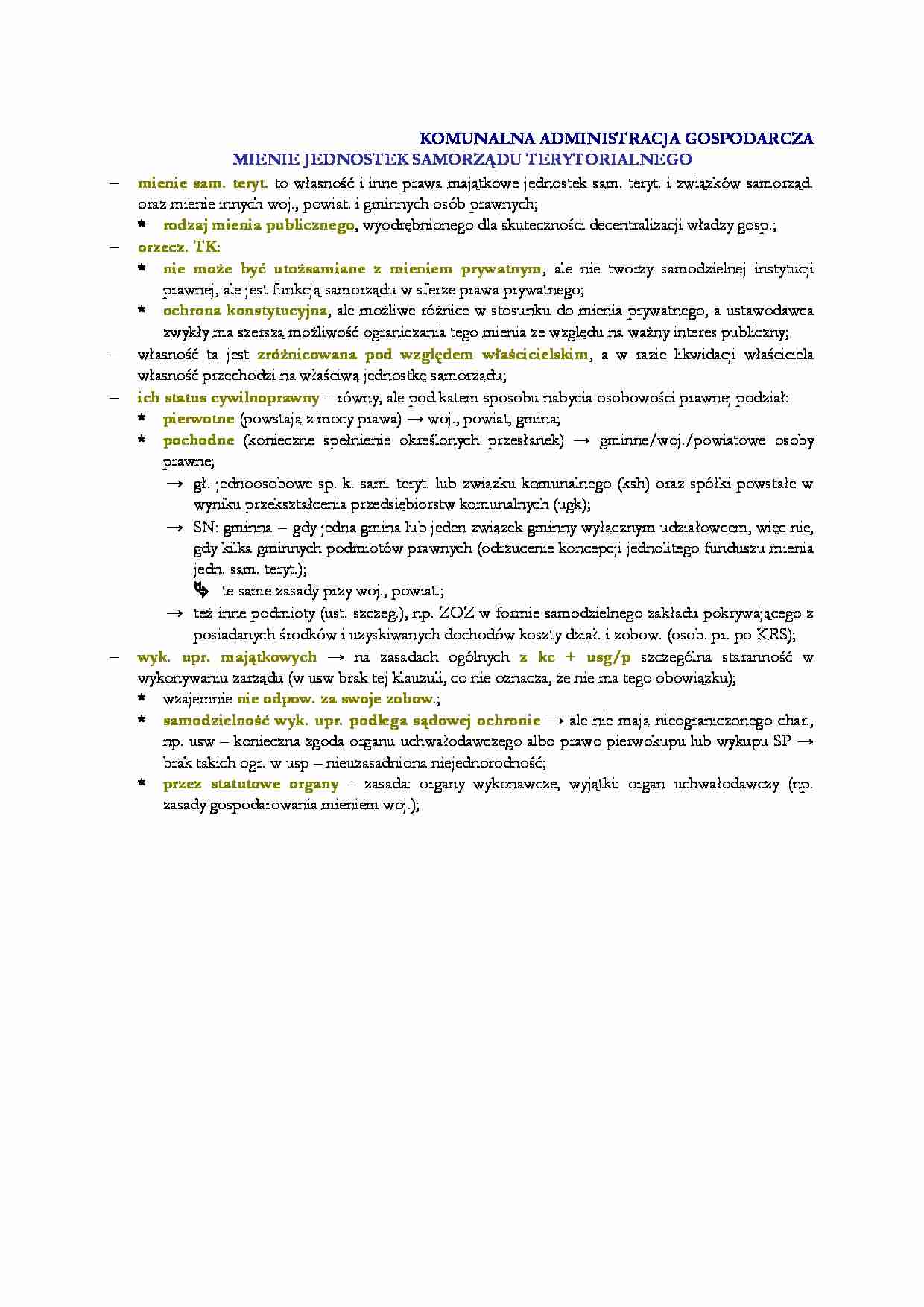 KOMUNALNA ADMINISTRACJA GOSPODARCZA - strona 1