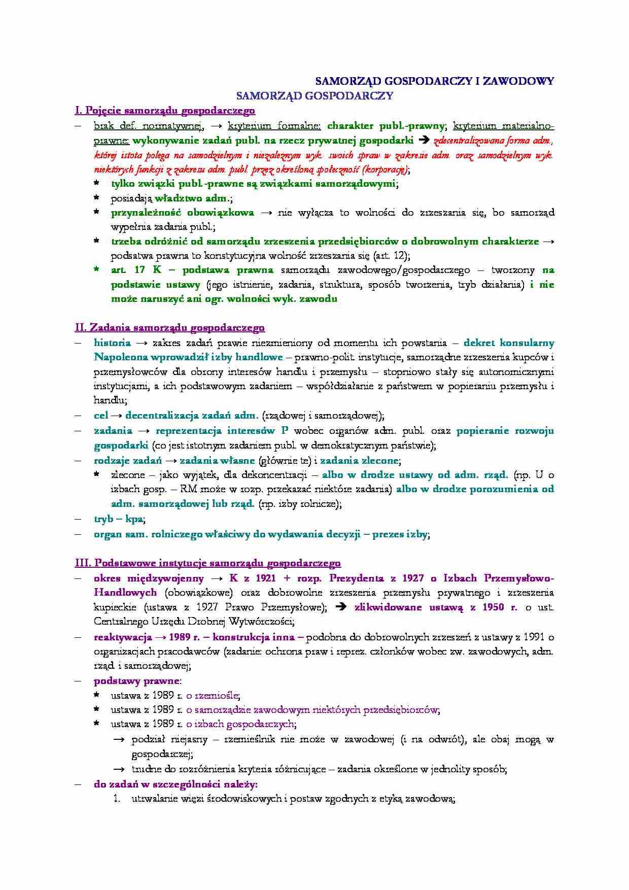 Samorząd gospodarczy i zawodowy - strona 1