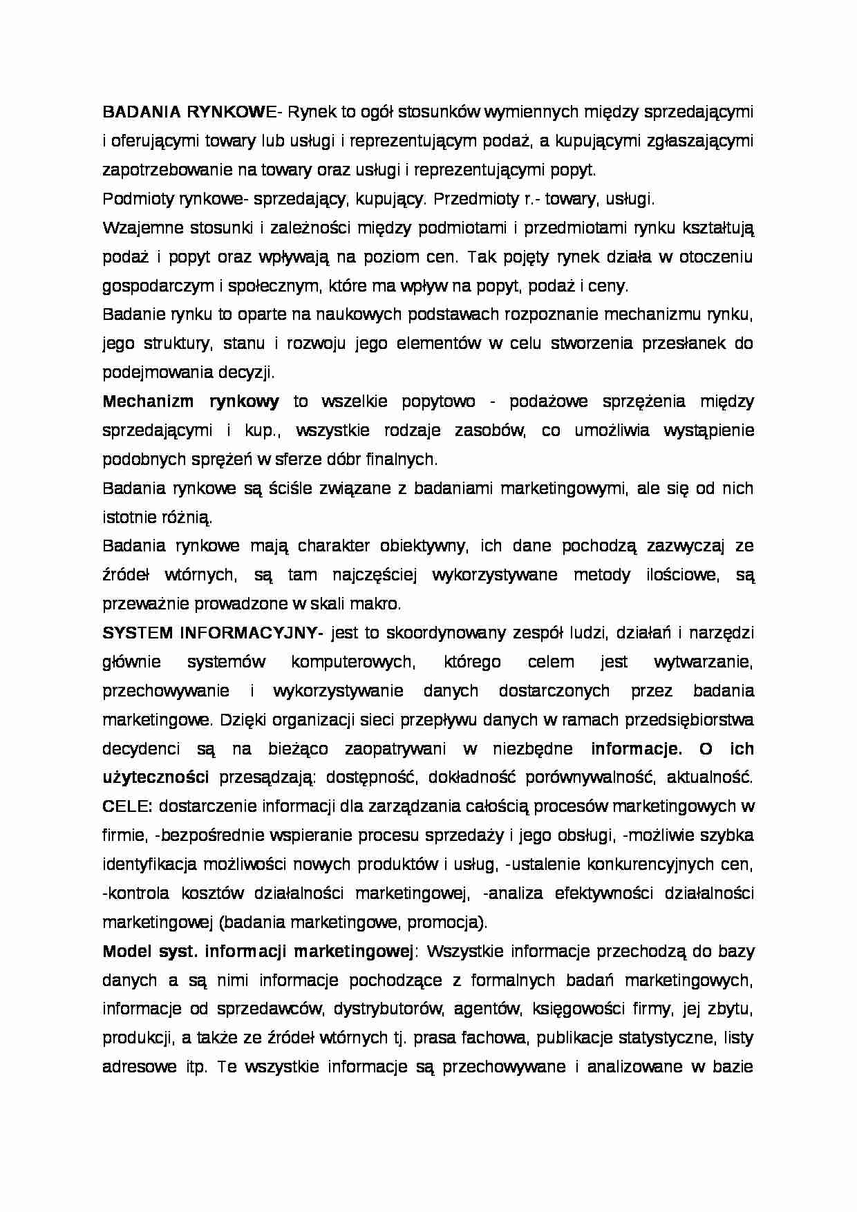 Badania rynkowe - pojęcia - strona 1