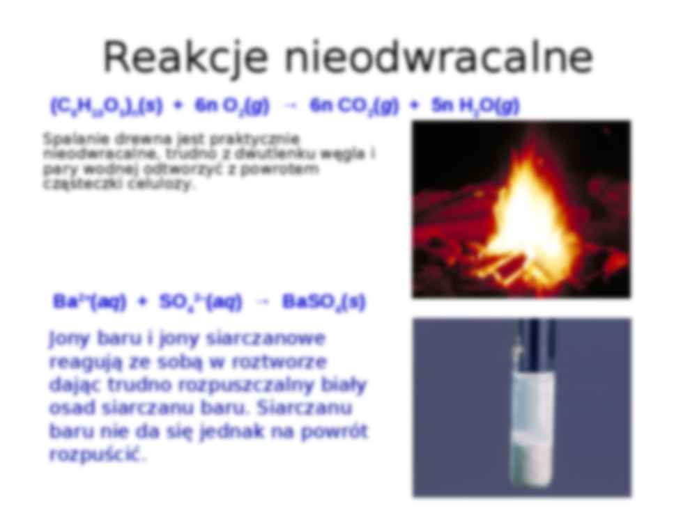 Równowaga chemiczna- prezentacja - Reakcje odwracalne - strona 3
