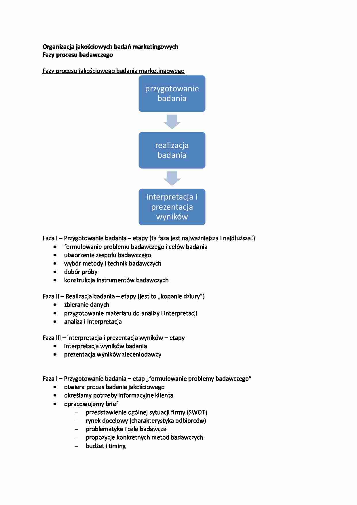 Organizacja jakościowych badań marketingowych - strona 1