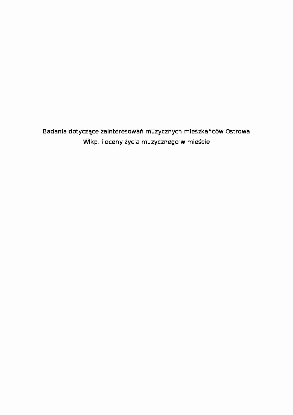 Badanie marketingowe - zainteresowania muzyczne - strona 1