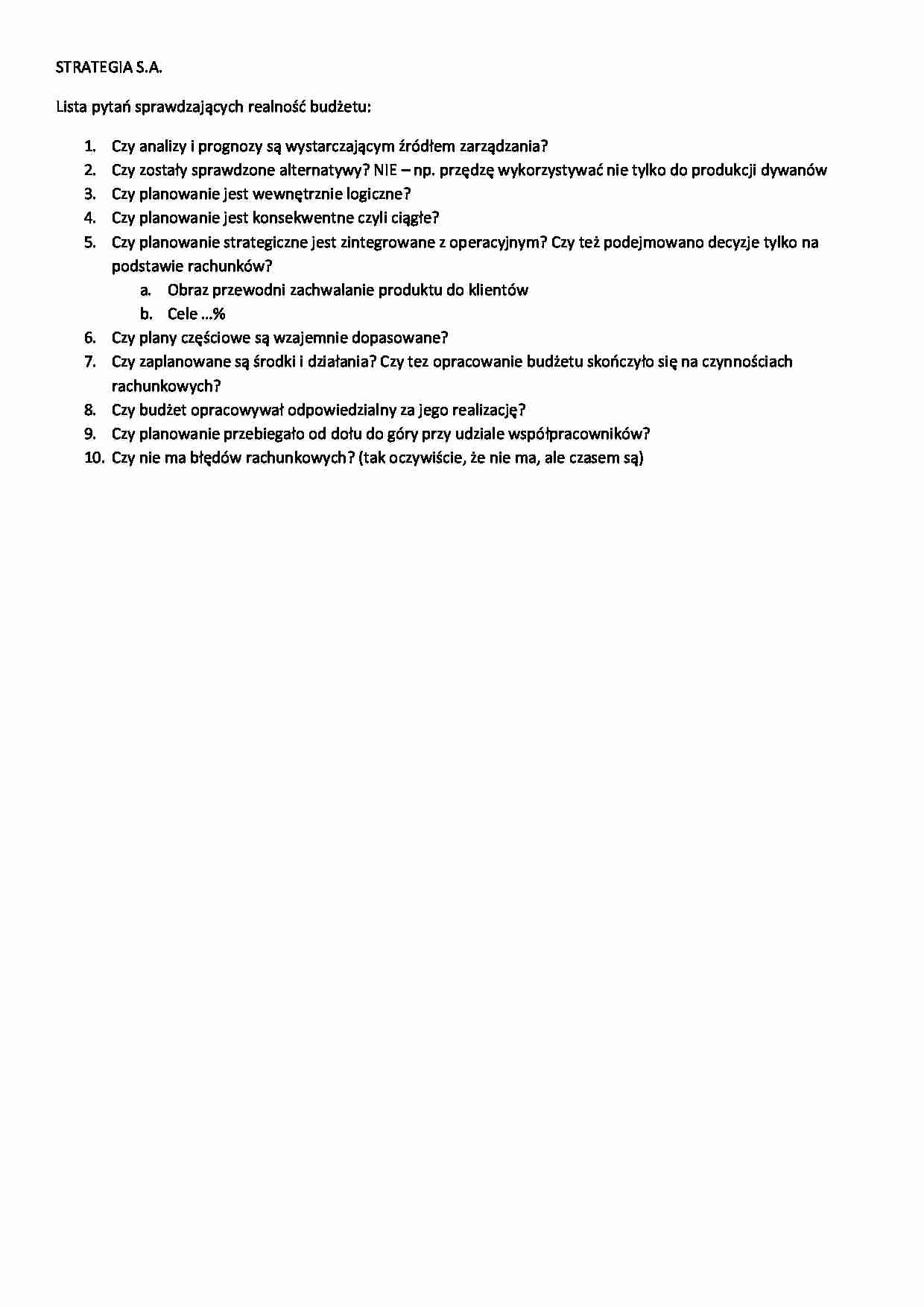 STRATEGIA S.A-realność budżetu - strona 1