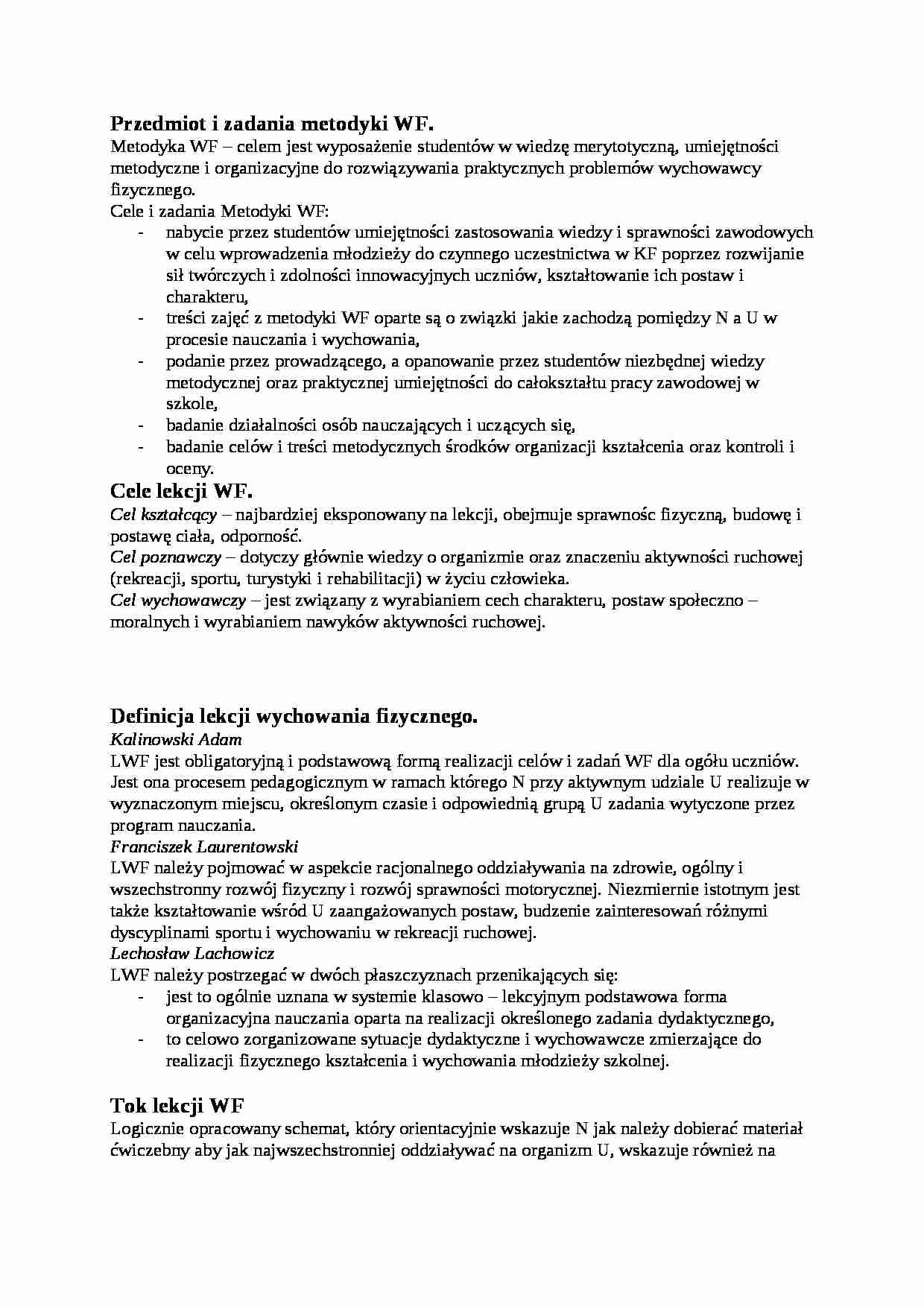 Metodyka czynności ruchowych z AWF - strona 1