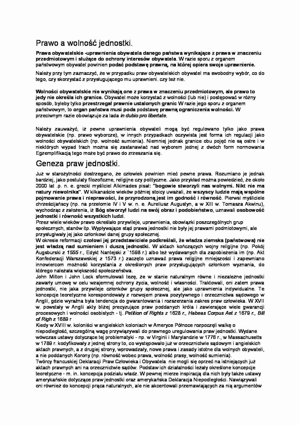 Prawo a wolność jednostki - strona 1