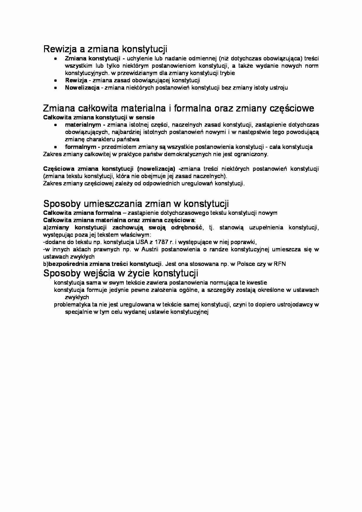 Rewizja a zmiana konstytucji - strona 1