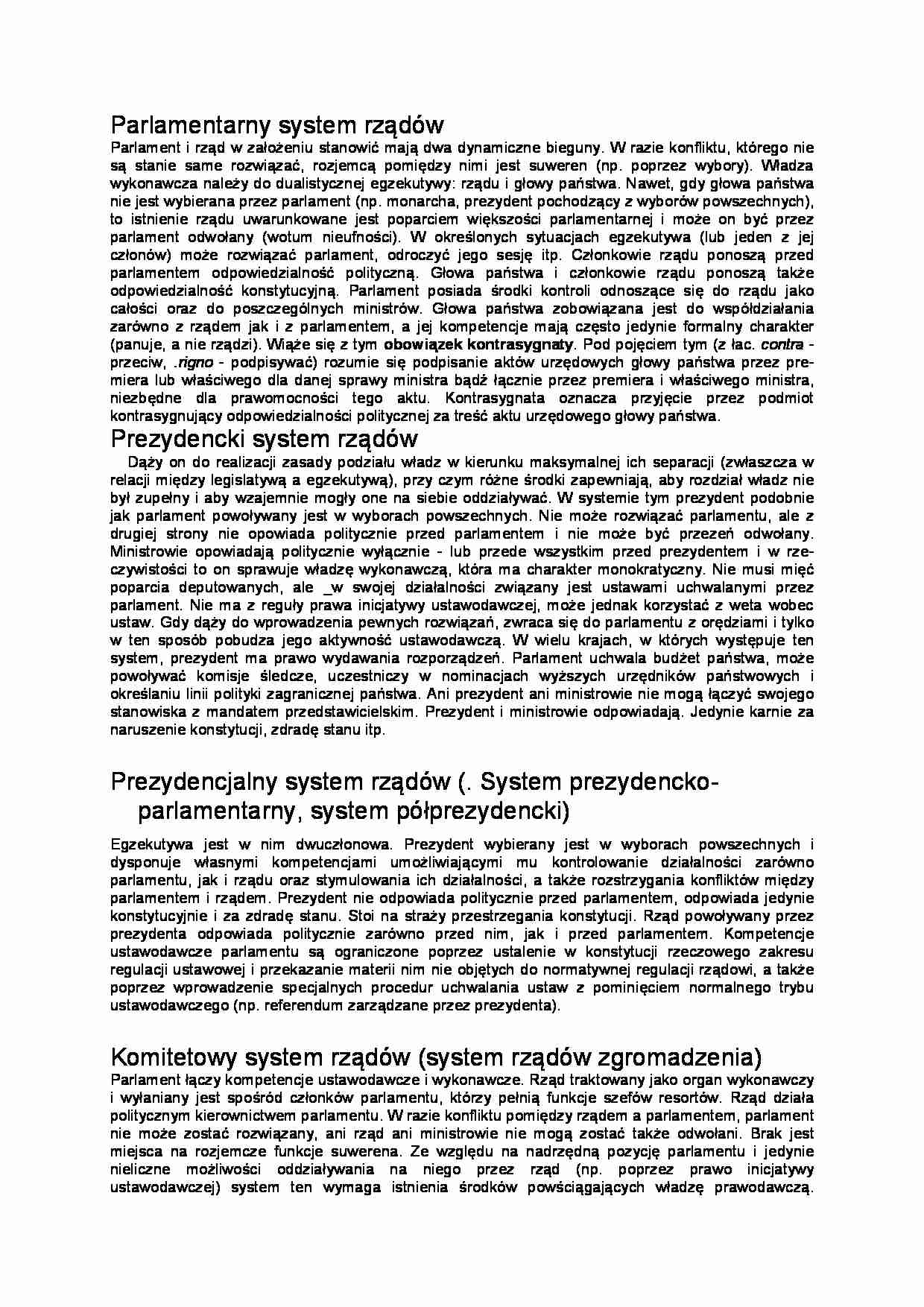 Systemy rządów - strona 1