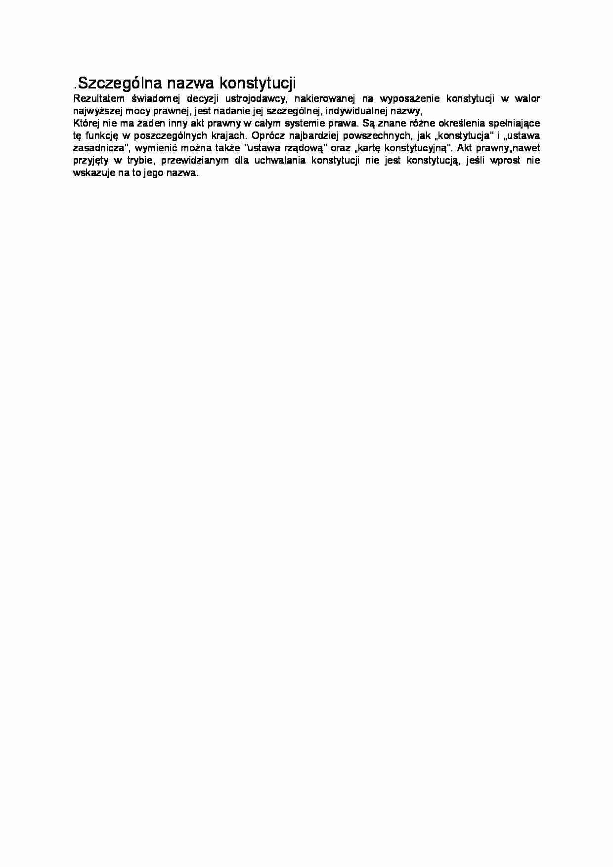 Szczególna nazwa konstytucji - strona 1