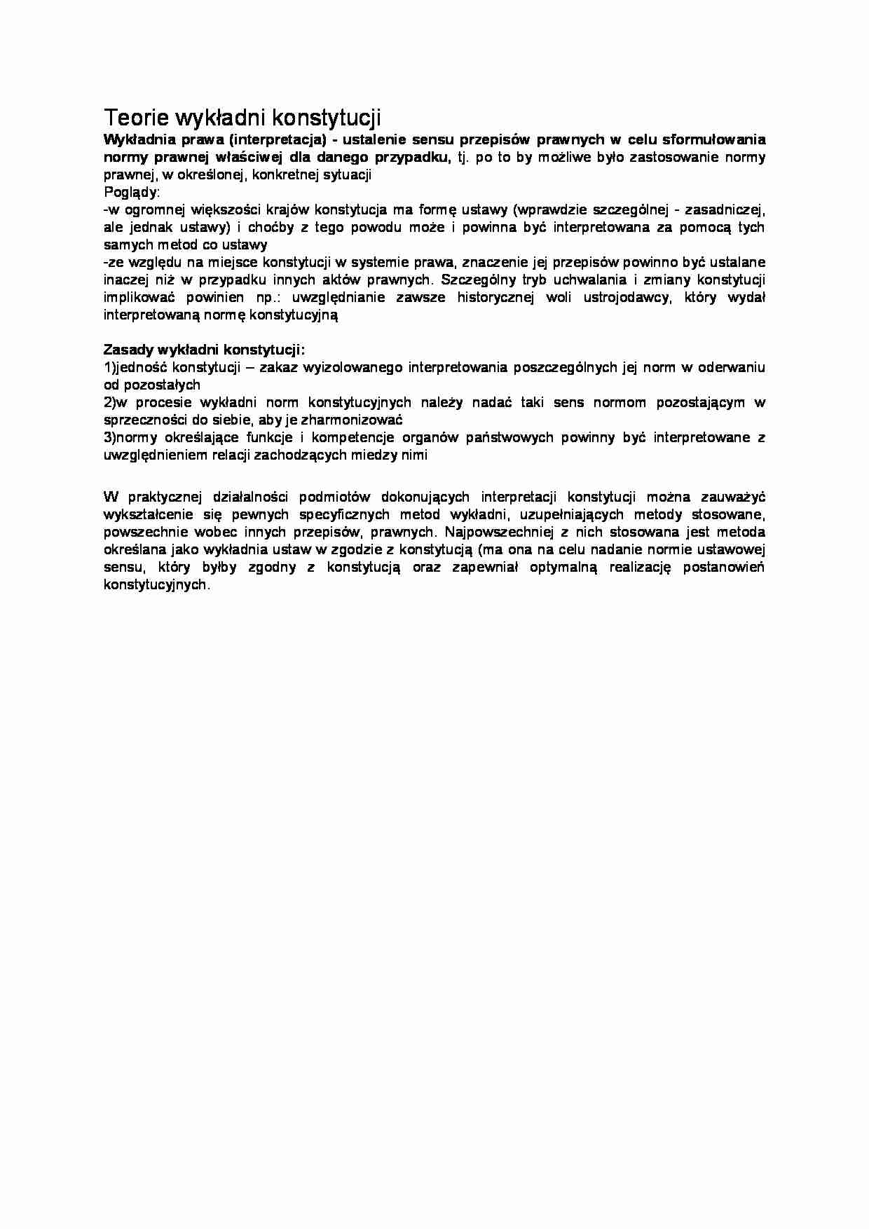 Teorie wykładni konstytucji - strona 1