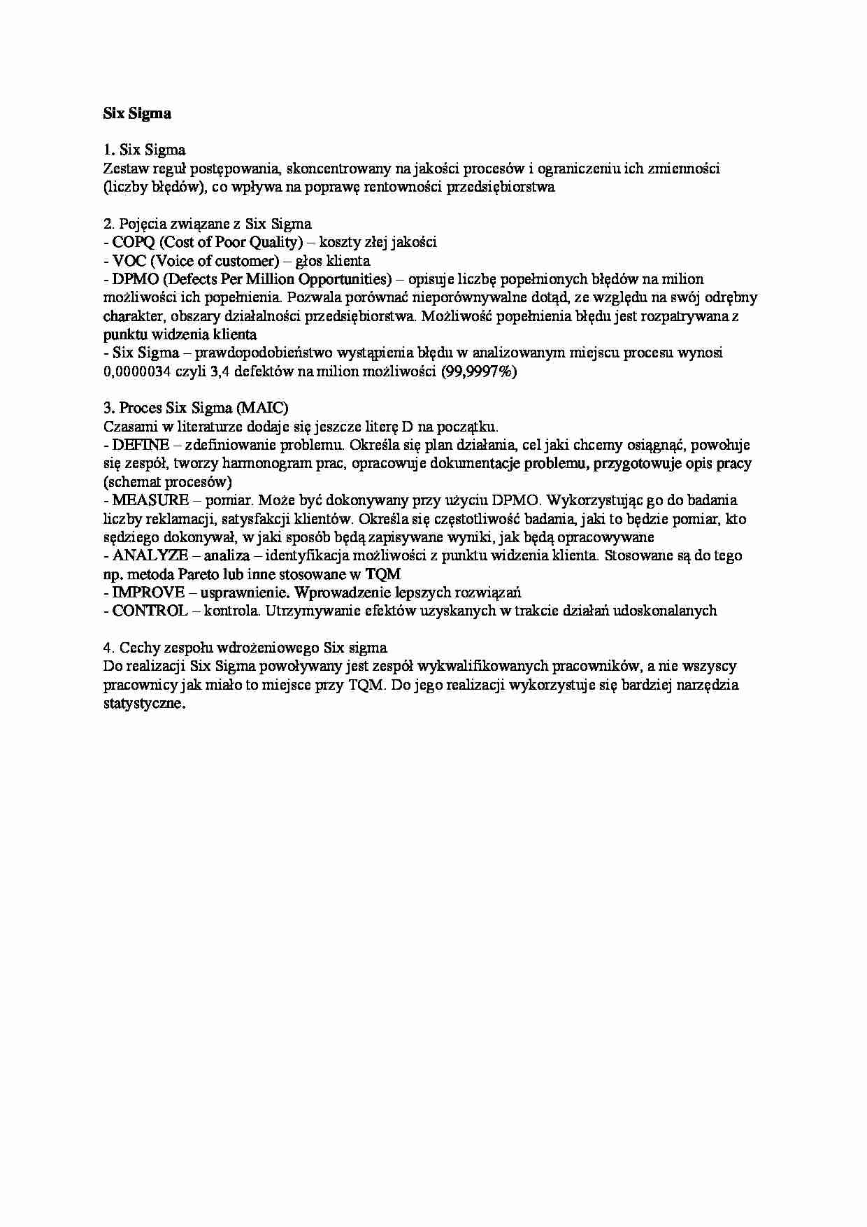 Six Sigma - strona 1
