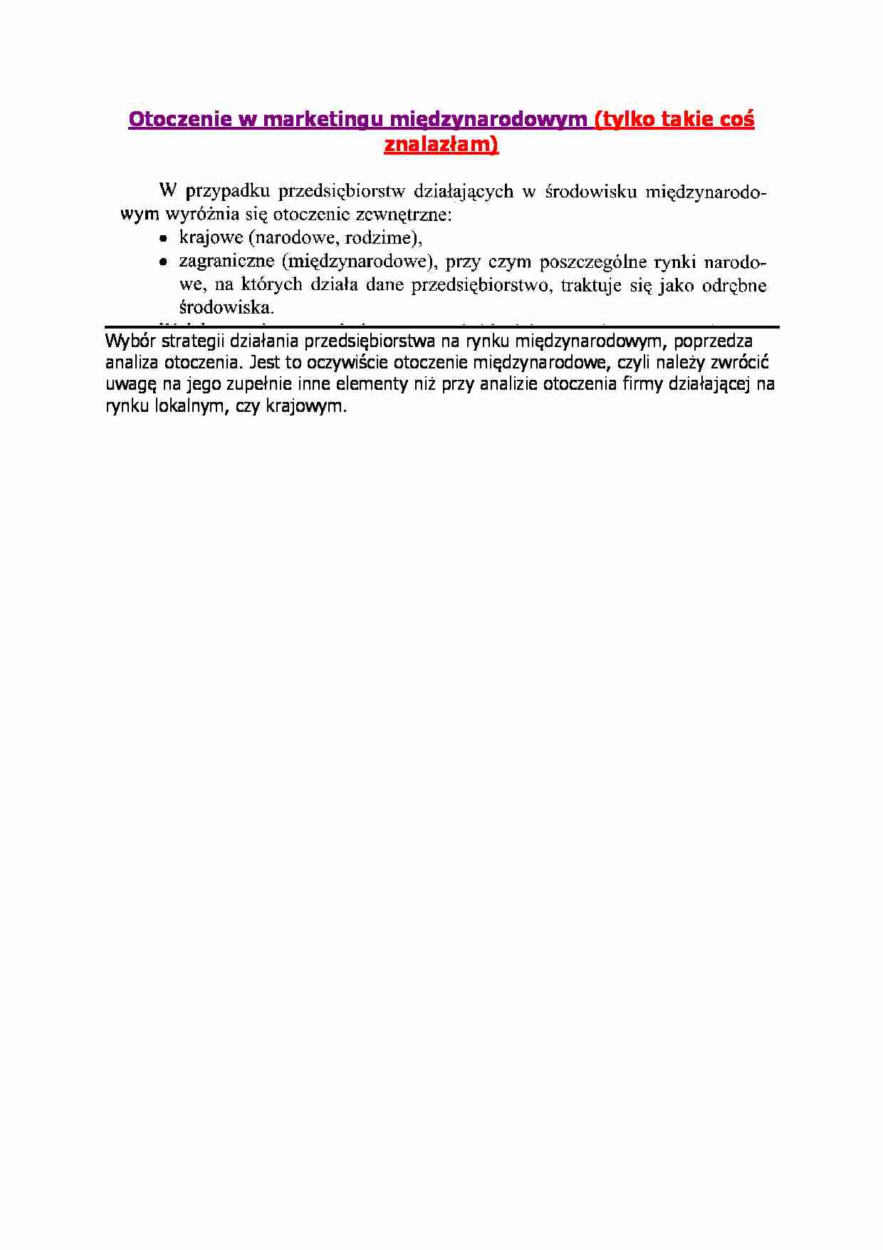 Otoczenie w marketingu międzynarodowym - strona 1