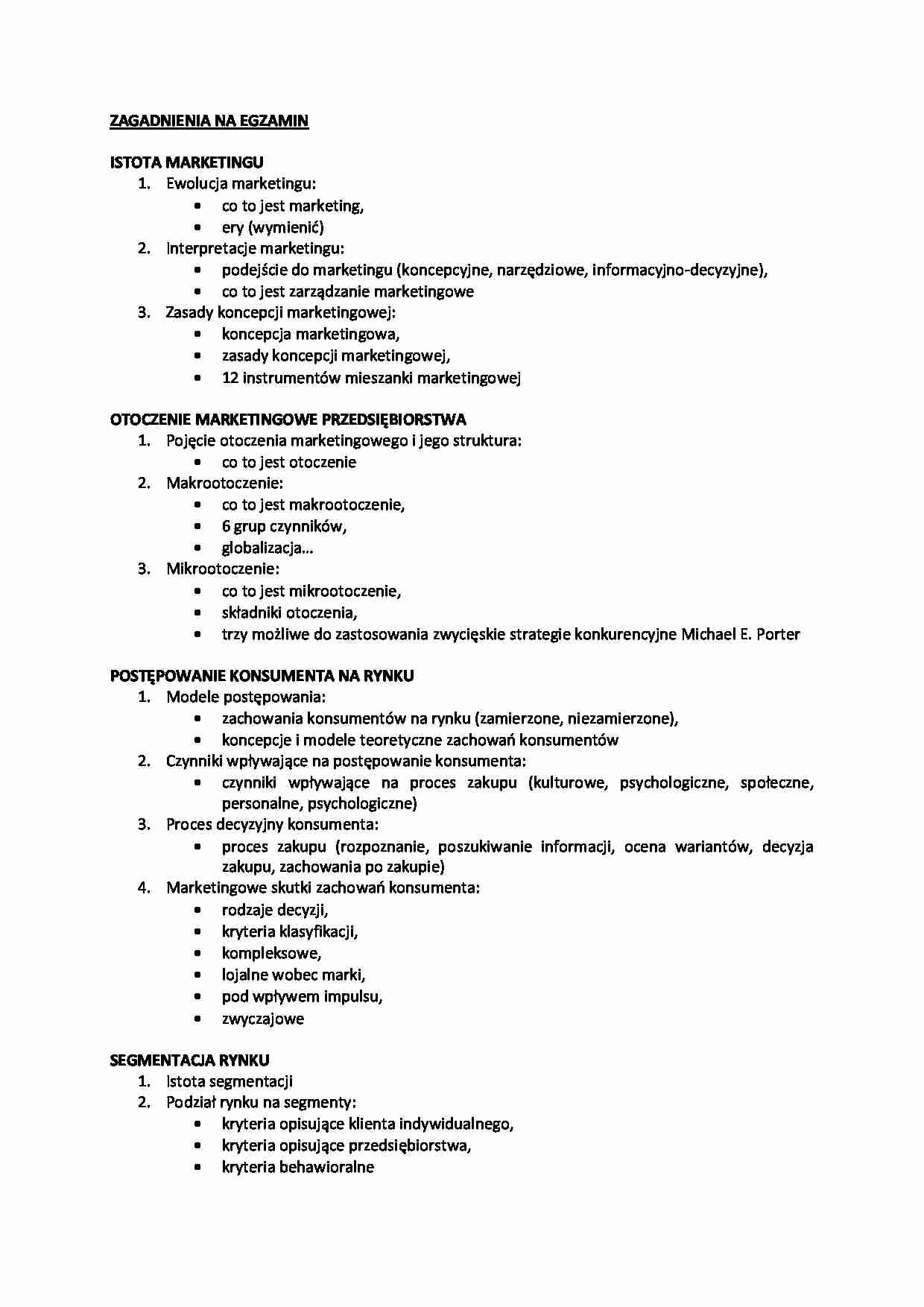 ZAGADNIENIA NA EGZAMIN - strona 1