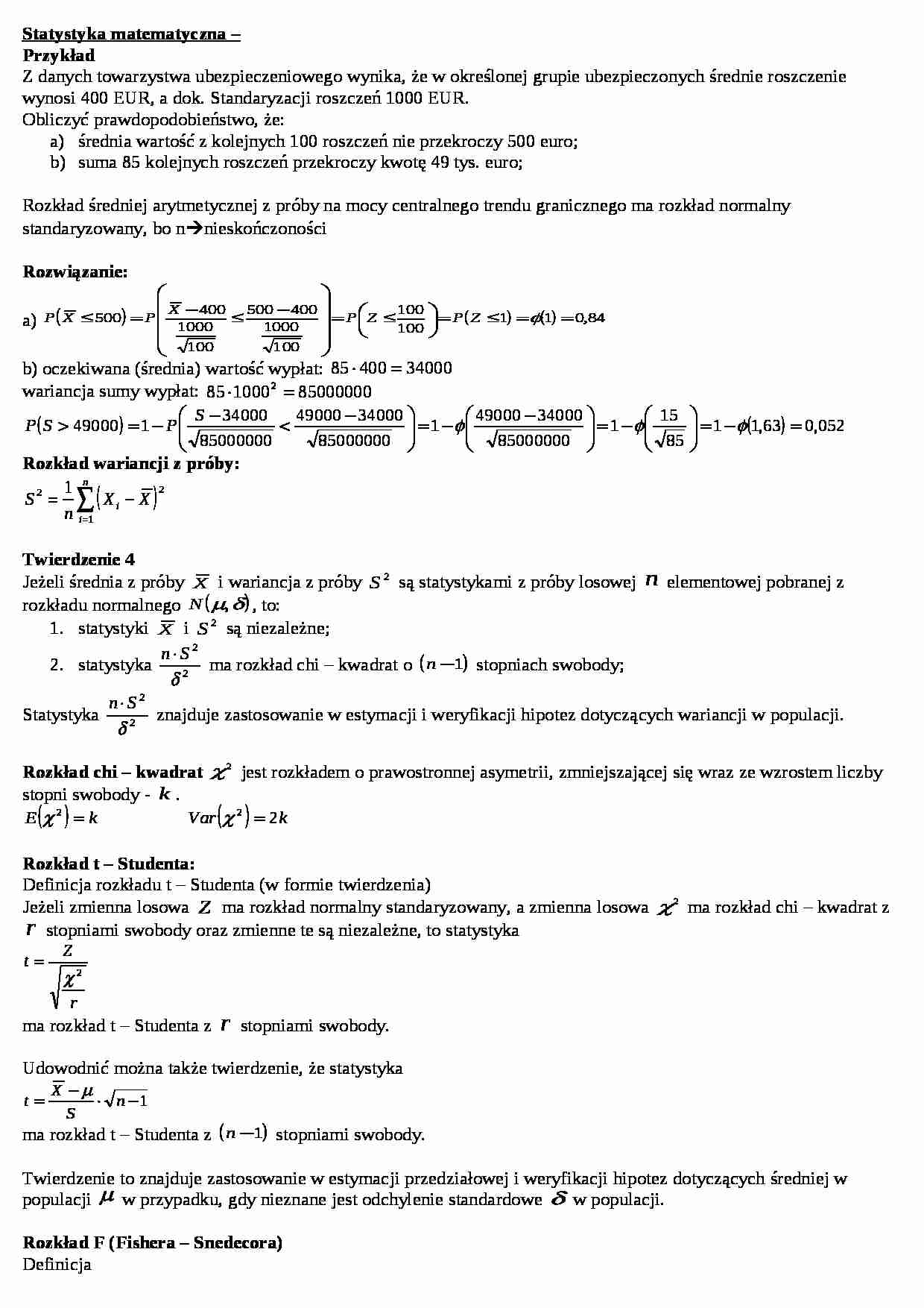 Estymacja - Estymacja przedziałowa - zadania - strona 1