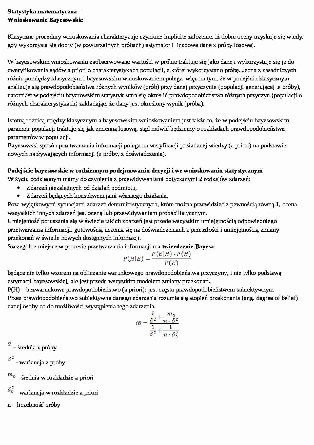 Wnioskowanie Bayesowskie - strona 1