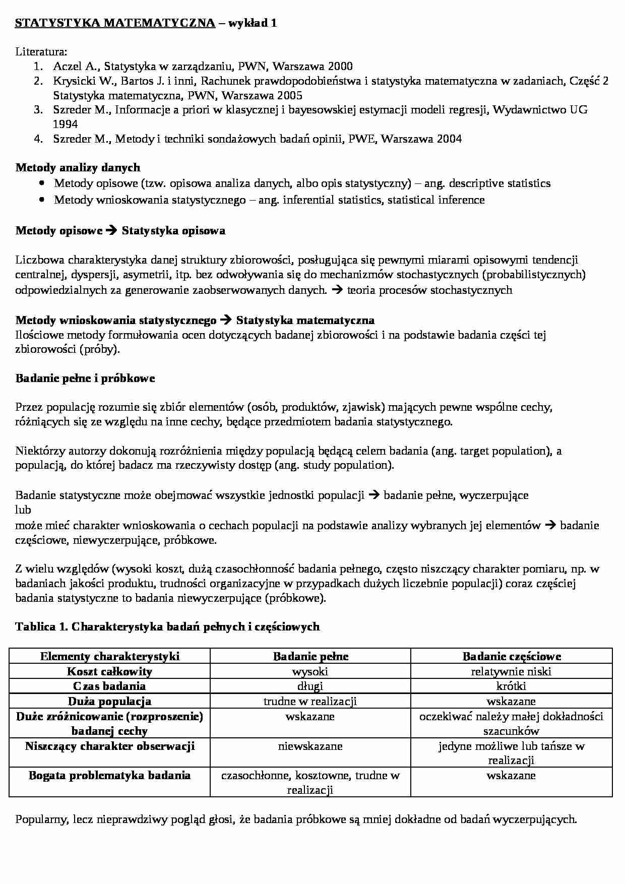Wstęp do statystyki - strona 1