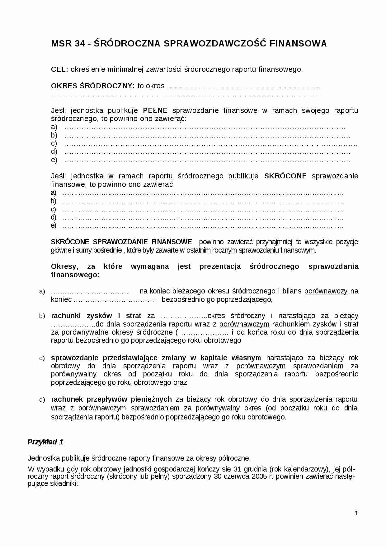 Śródroczna sprawozdawczość finansowa - strona 1