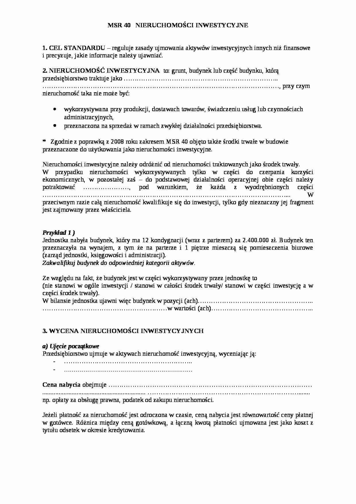 Nieruchomosci inwestycyjne - strona 1