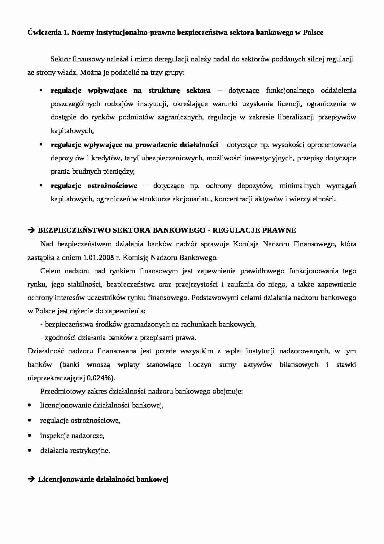 Bezpieczeństwo ,system banknowy oraz normy prawne - strona 1