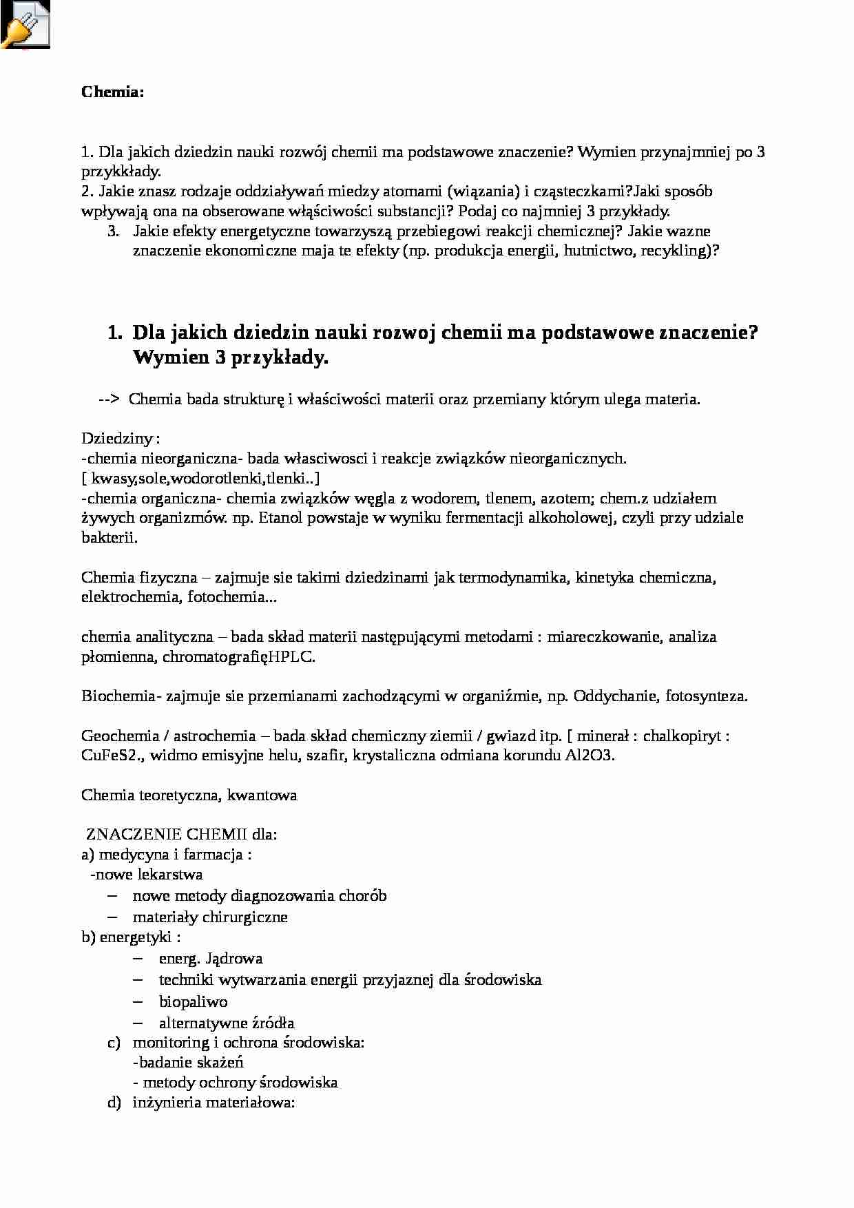 Pytania na egzamin - Atomy - strona 1