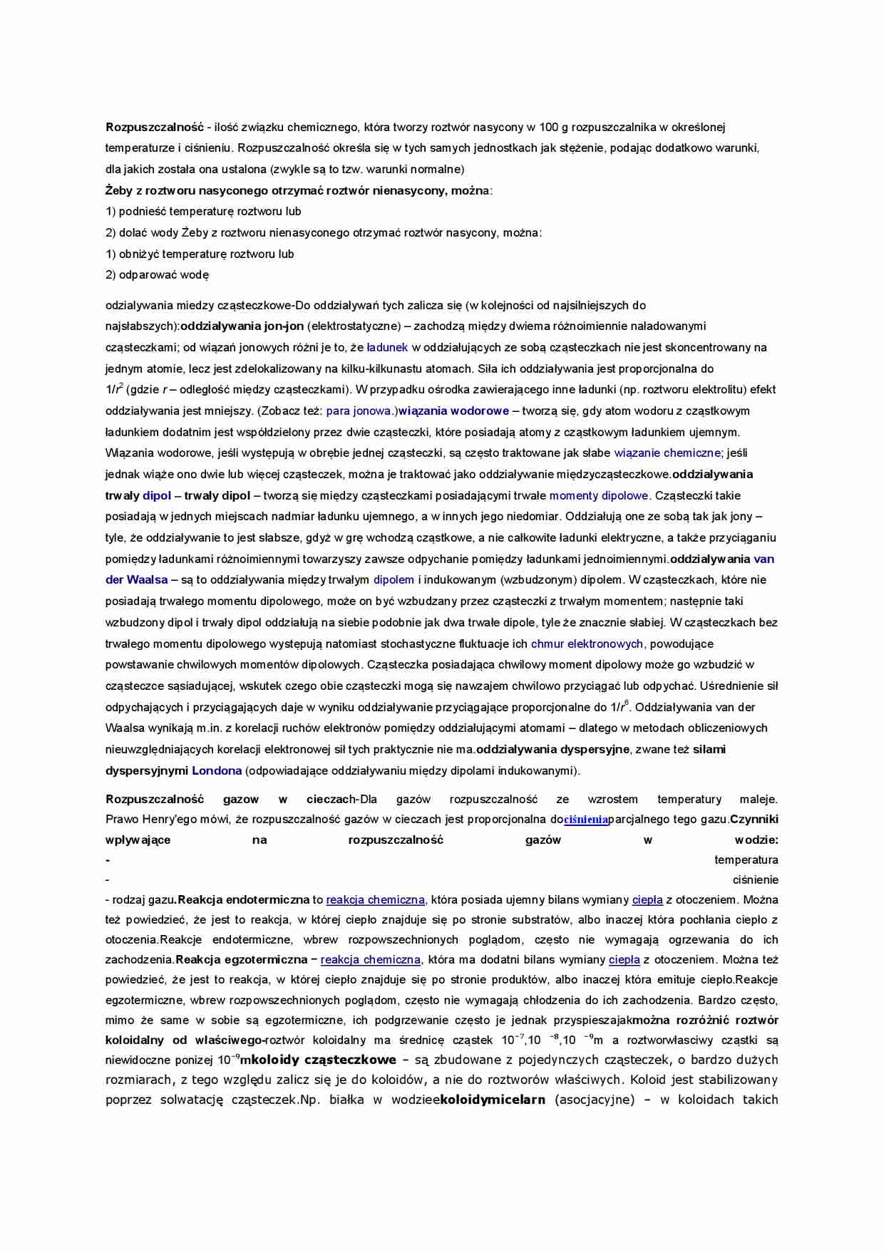 Rozpuszczalność - Wiązanie chemiczne - strona 1