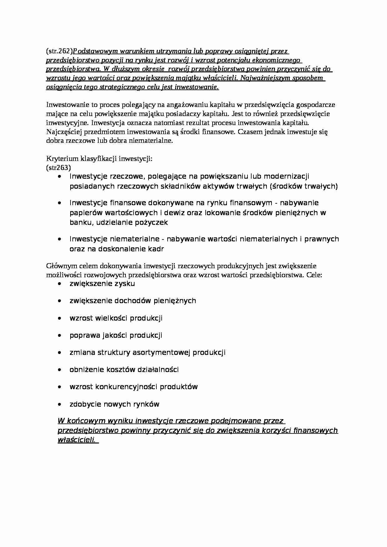 Inwestycje-kryteria - strona 1