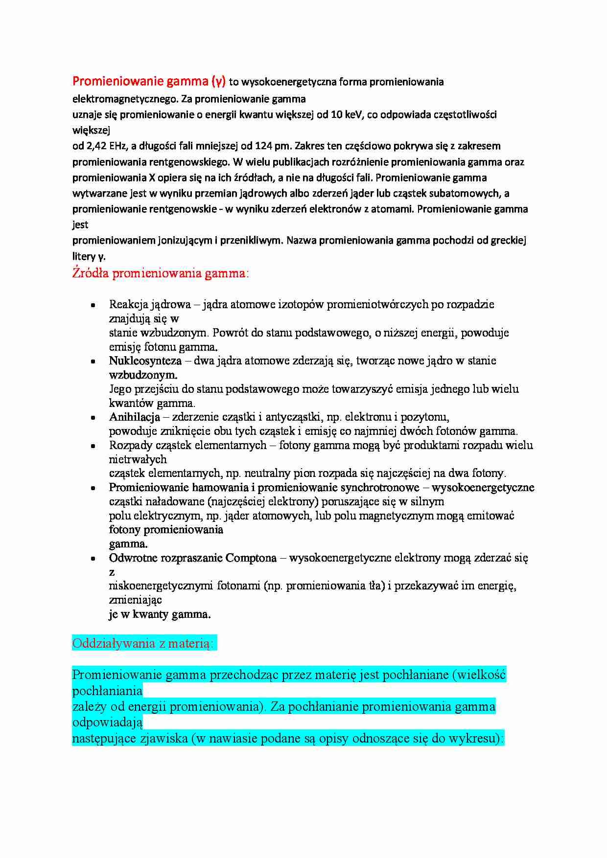 Promieniowanie gamma - strona 1