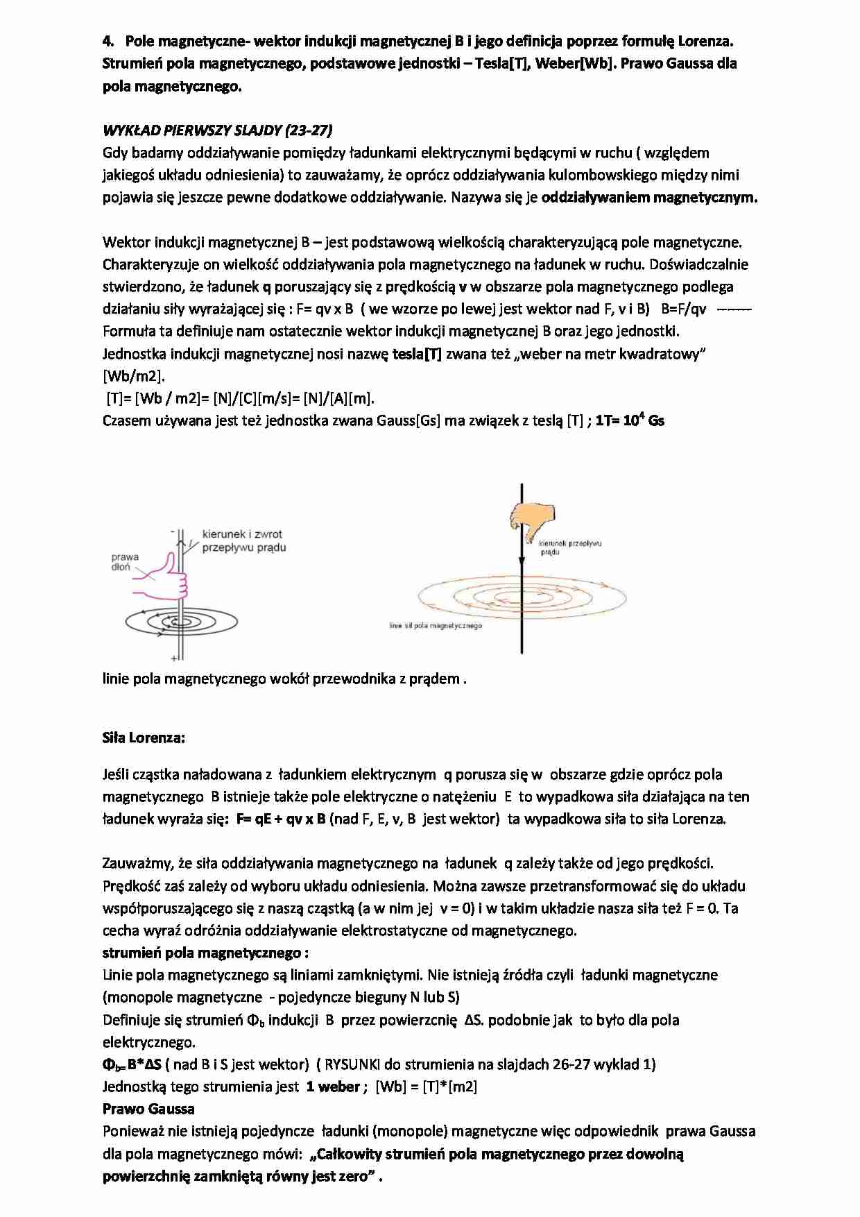 Pytania na egzamin - Siła Lorenza - strona 1