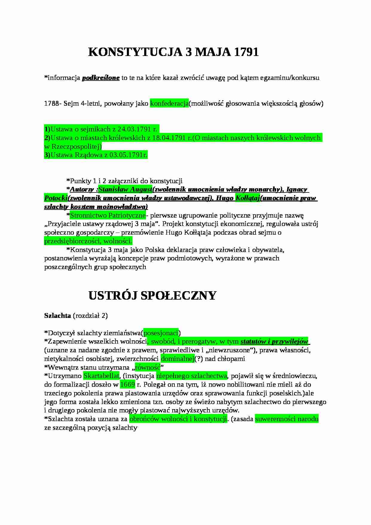 Konstytutcja 3 Maja - strona 1