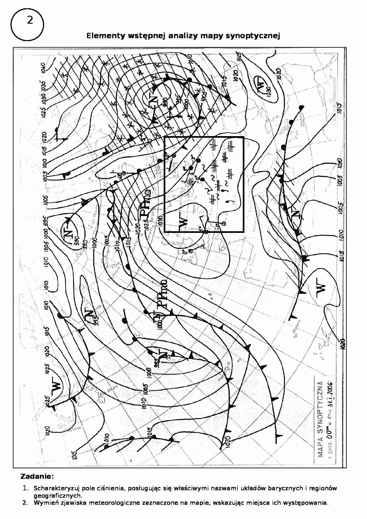 Opis mapy synoptycznej - pole ciśnienia - strona 1