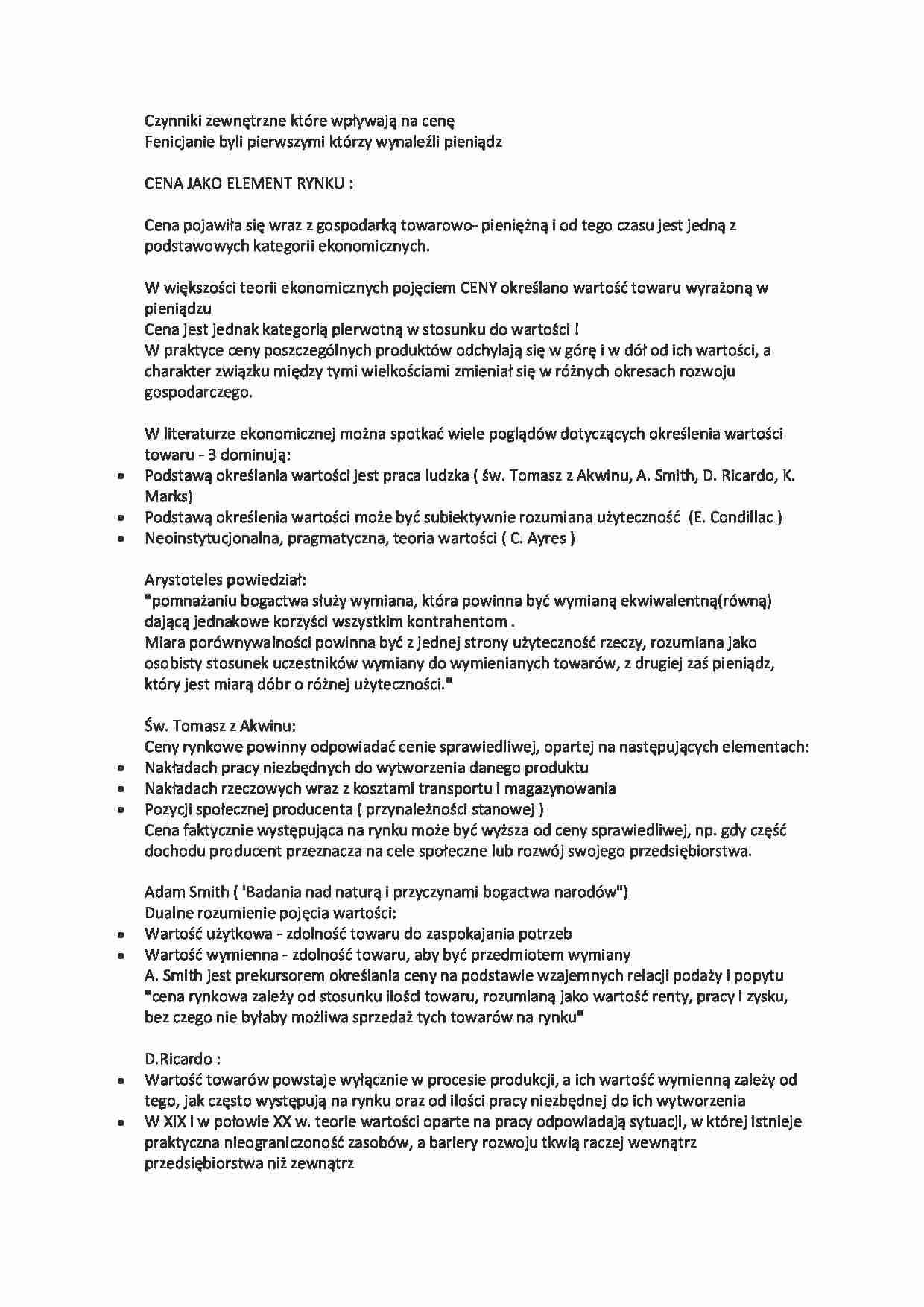 Czynniki zewnętrzne które wpływają na cenę - strona 1
