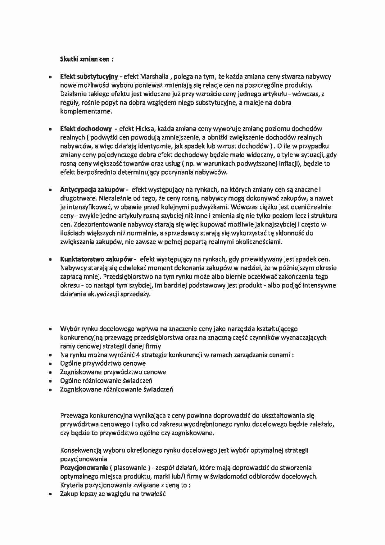 Skutki zmian cen - strona 1