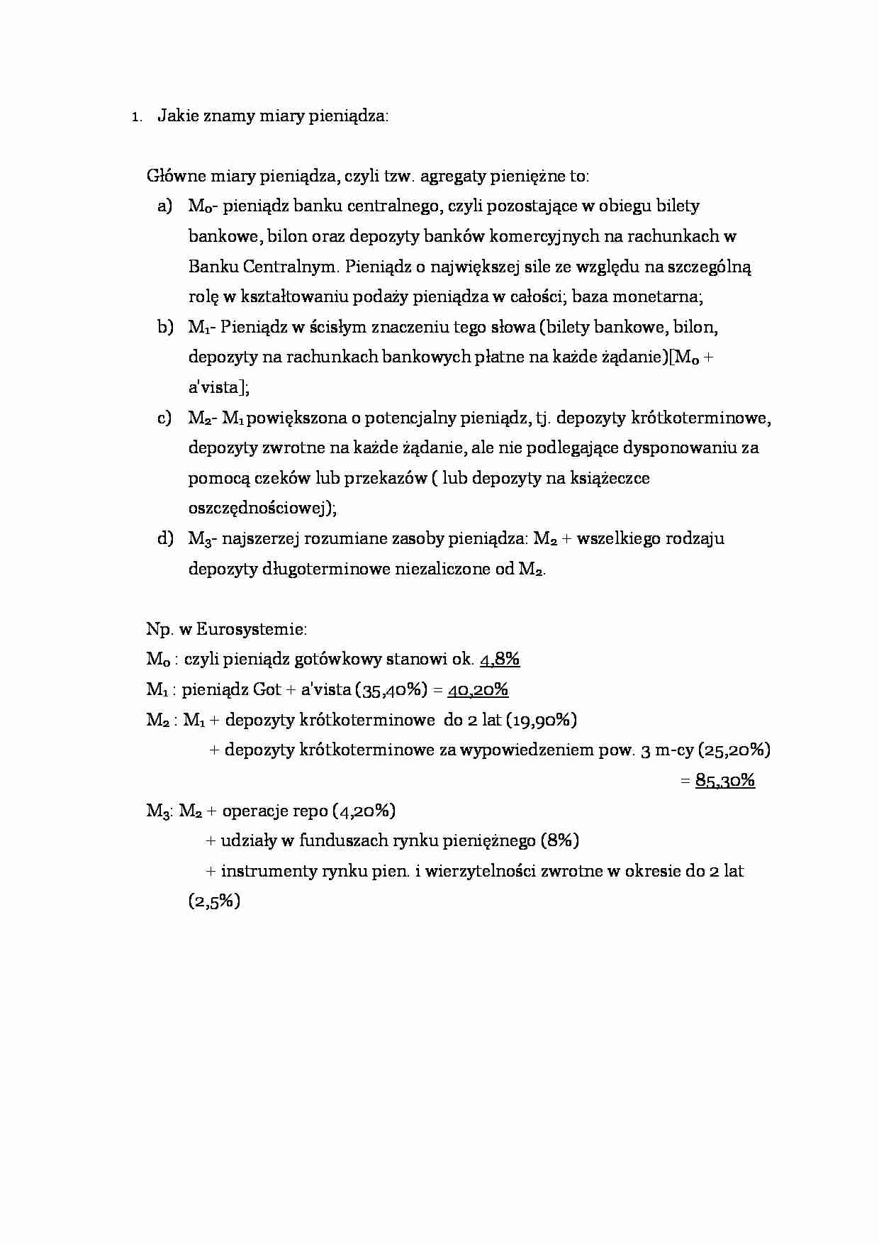 Miary pieniądza - strona 1