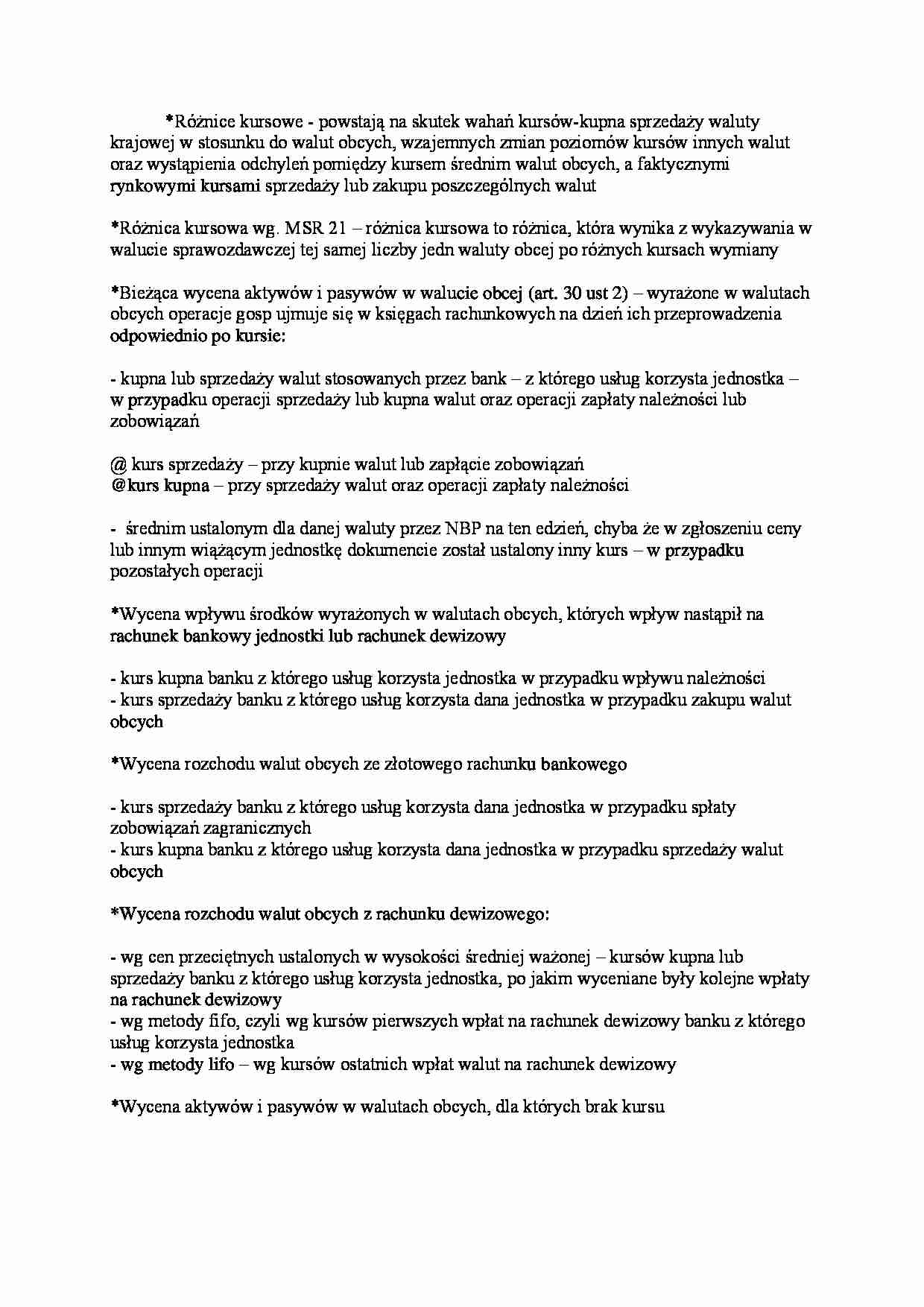 Różnice kursowe - strona 1