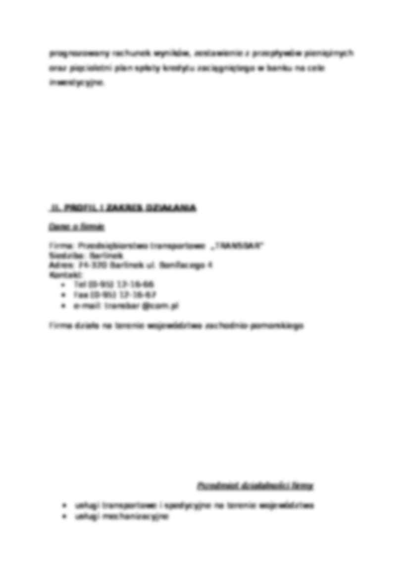 Biznes plan firmy transportowej - strona 3