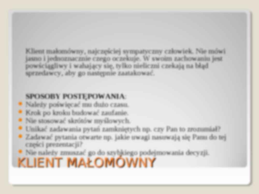 Typy klientów i sposoby postępowania - strona 2