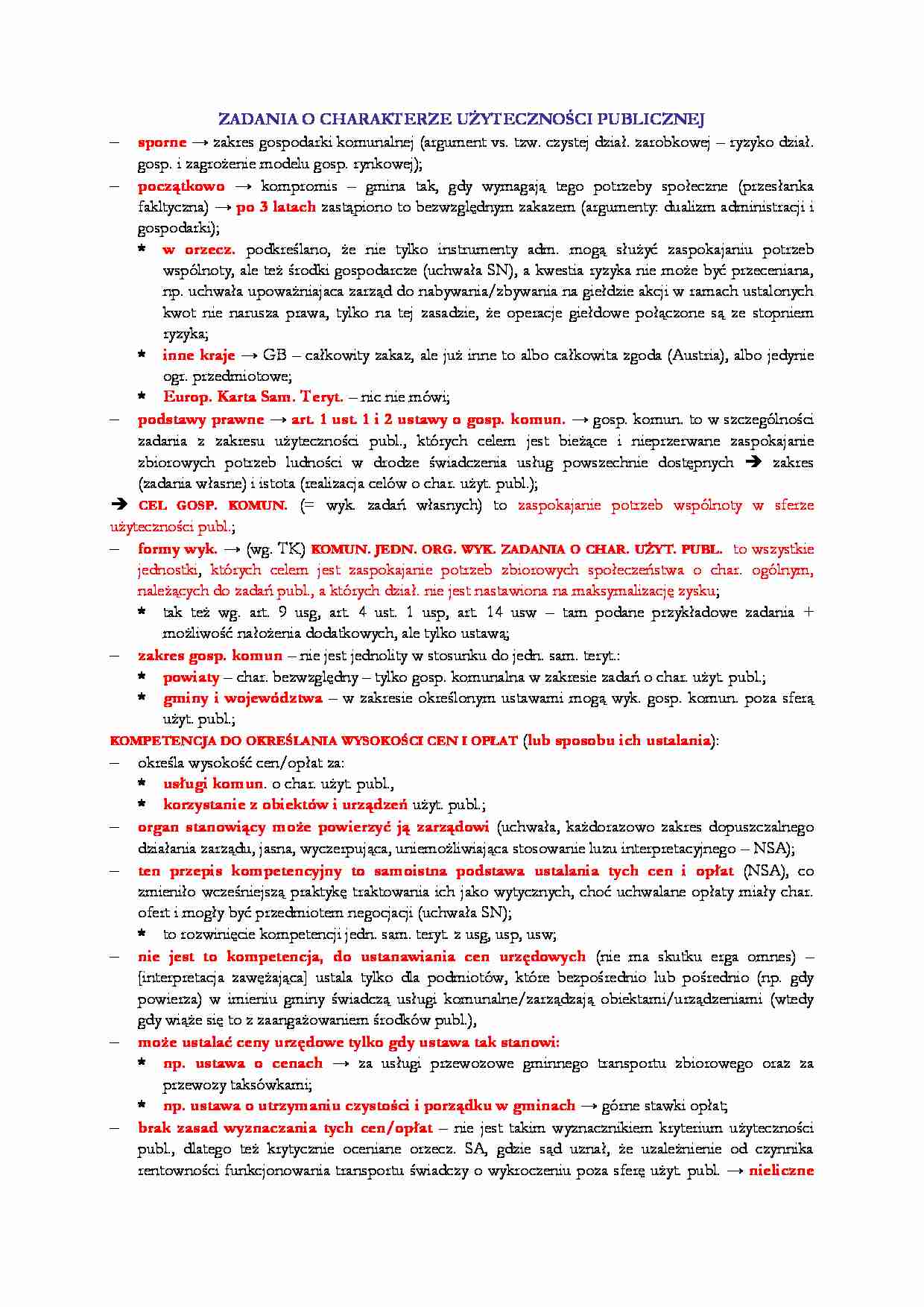 Zadania o charakterze użyteczności publicznej - strona 1