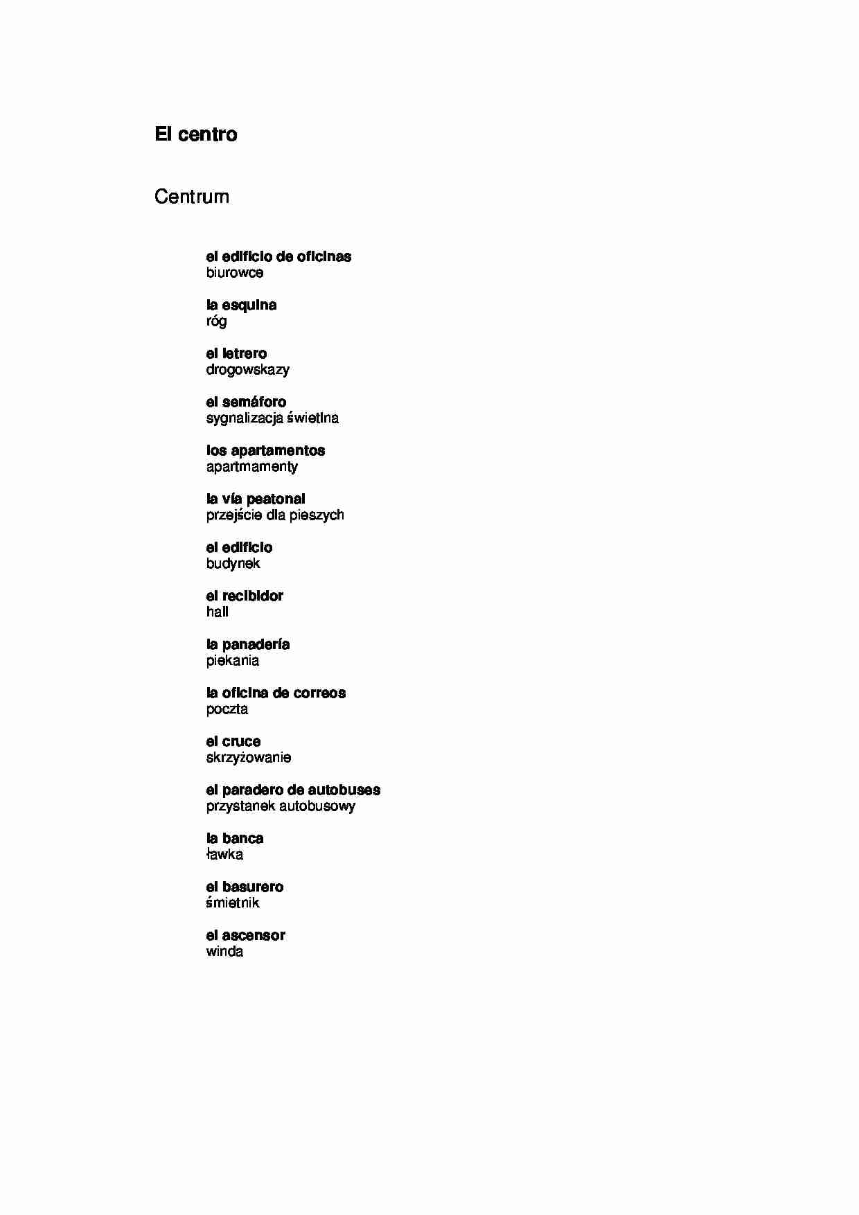 słówka - miasto - strona 1