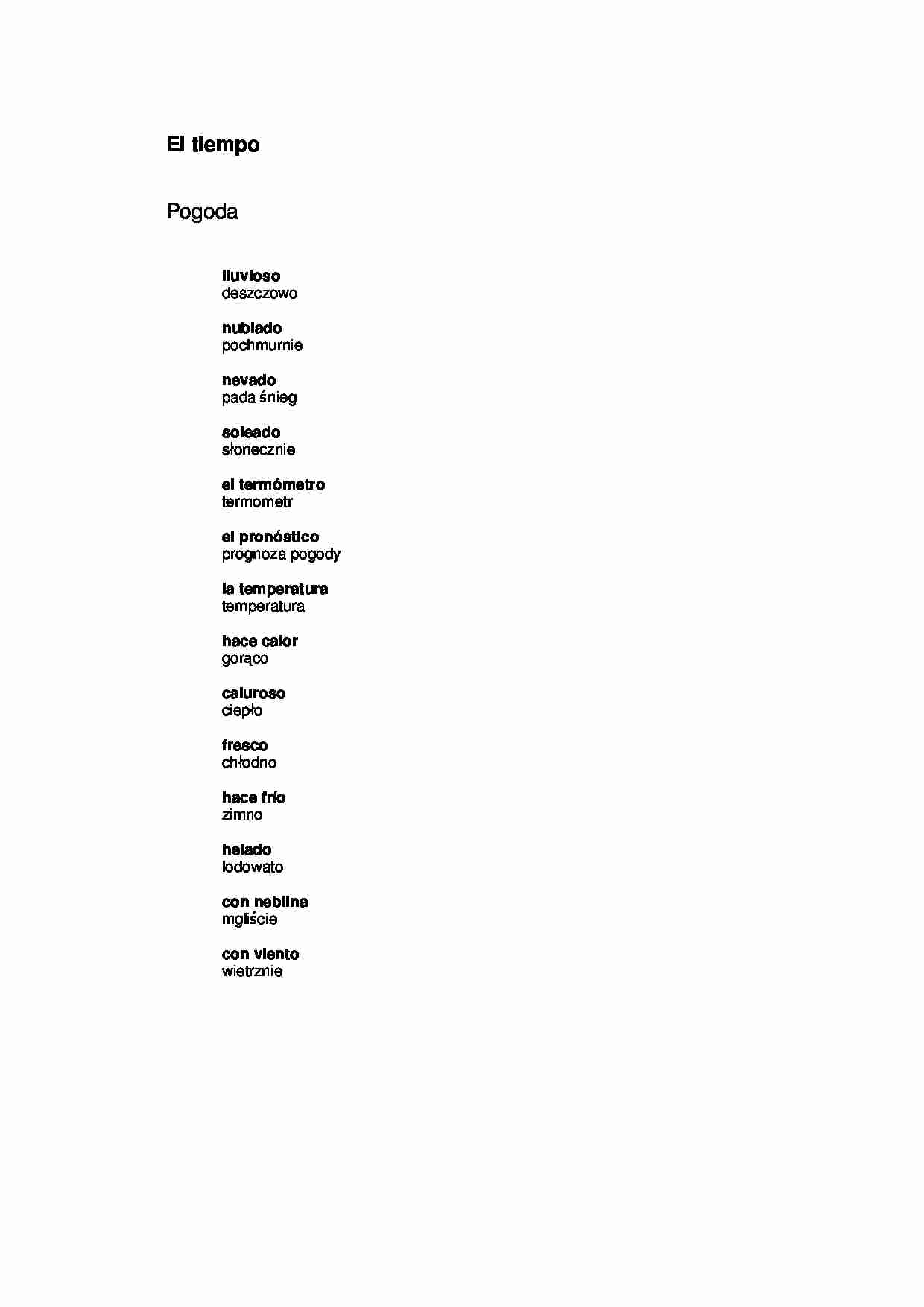 słówka - pogoda - strona 1