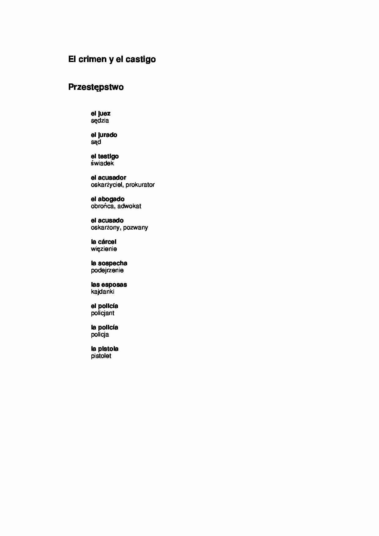 słówka - przestępstwo - strona 1