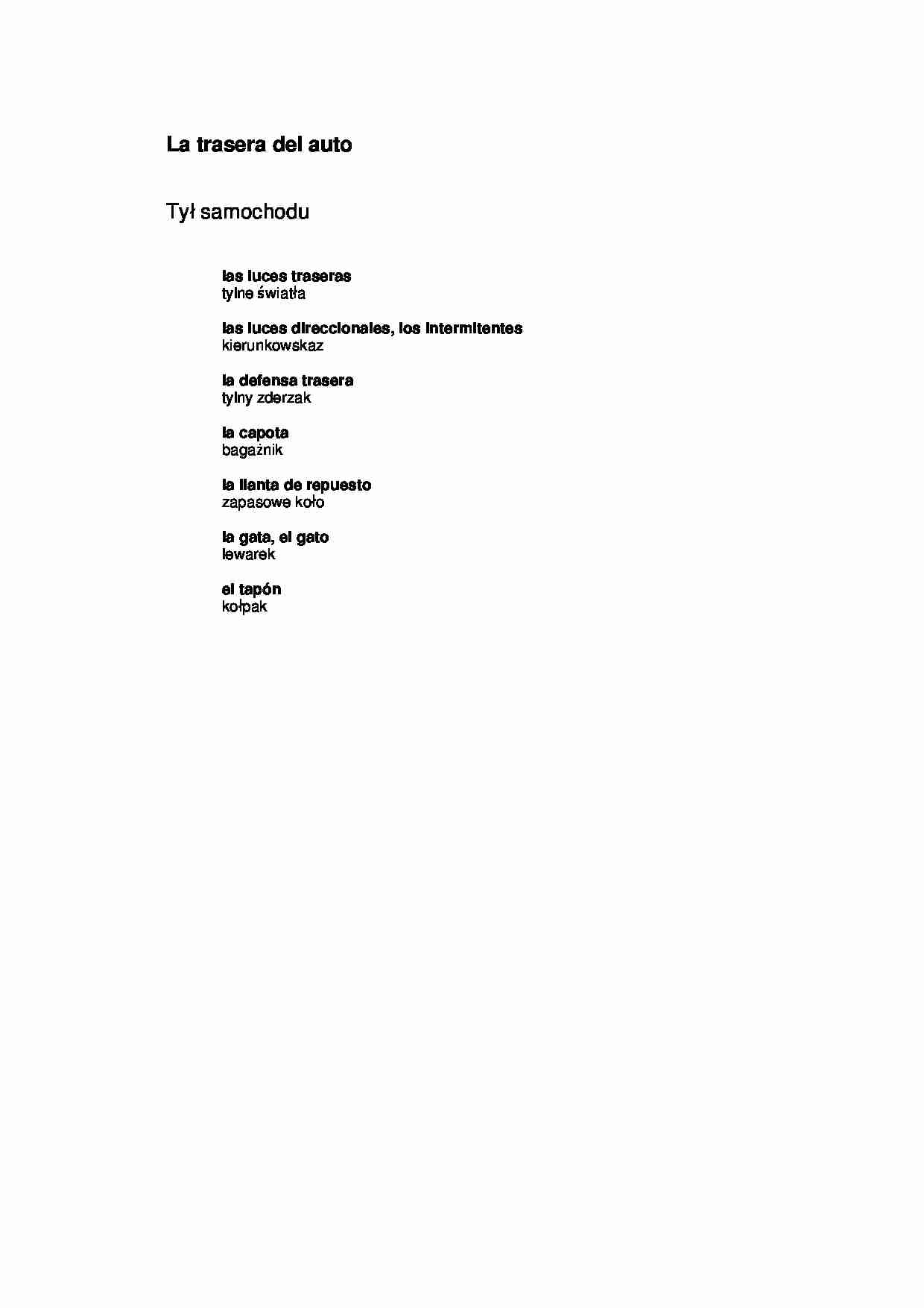 słówka - tył samochodu - strona 1