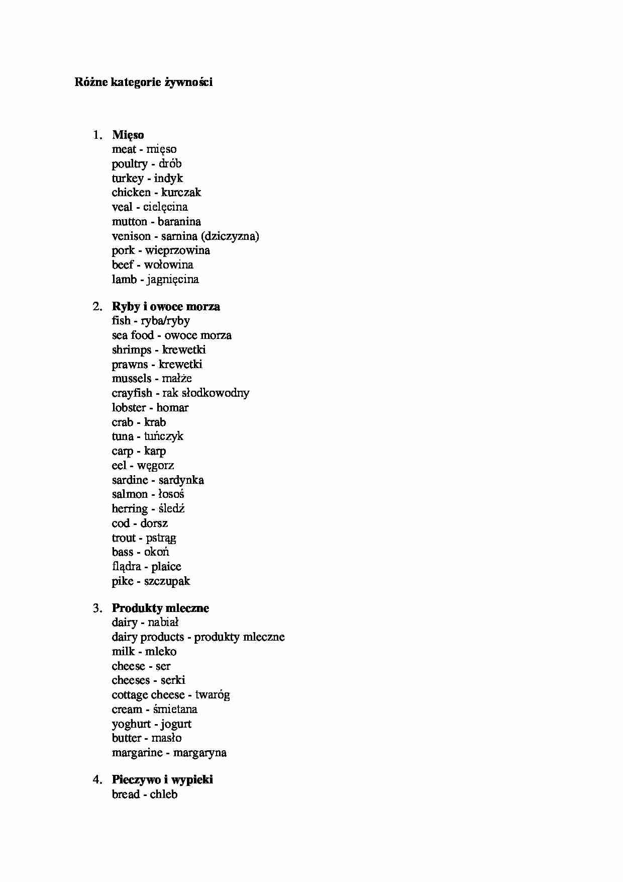 słówka - żywienie - strona 1