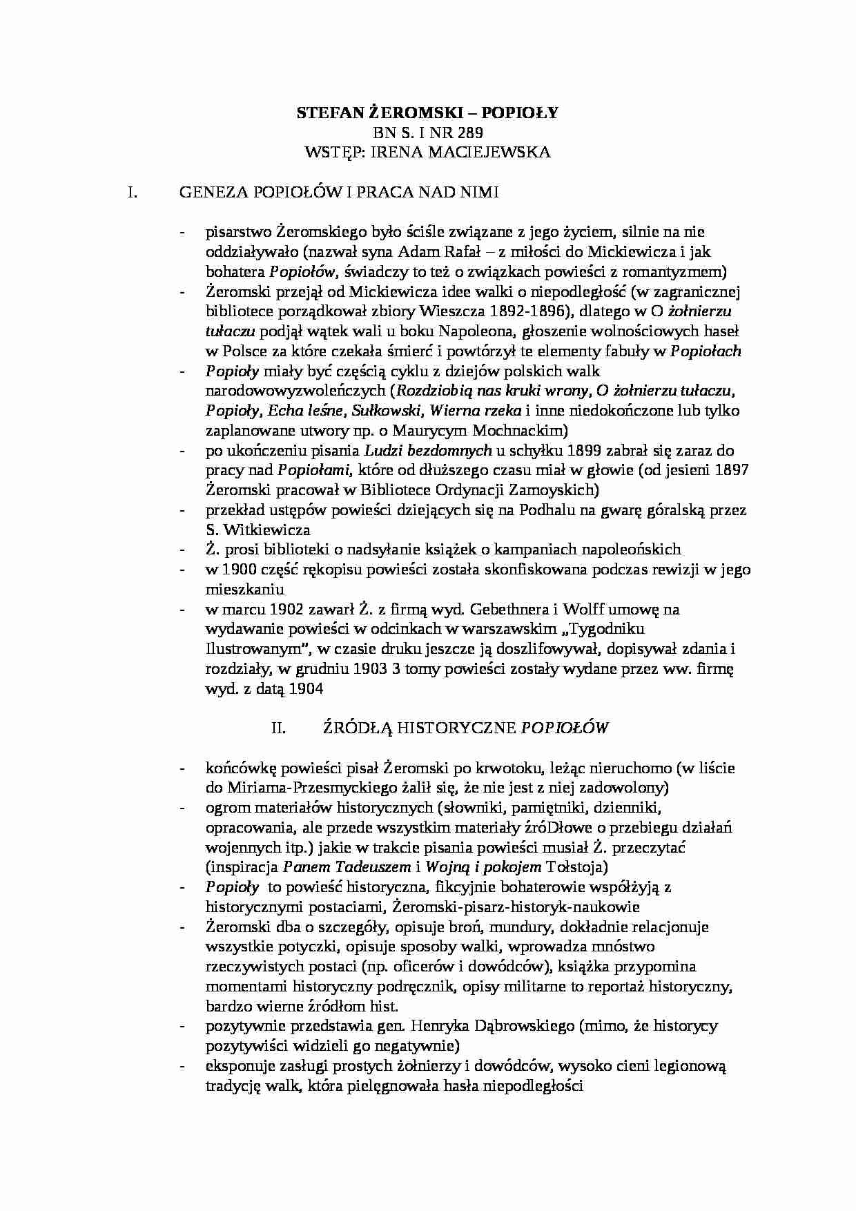 Żeromski Stefan -  Popioły - strona 1