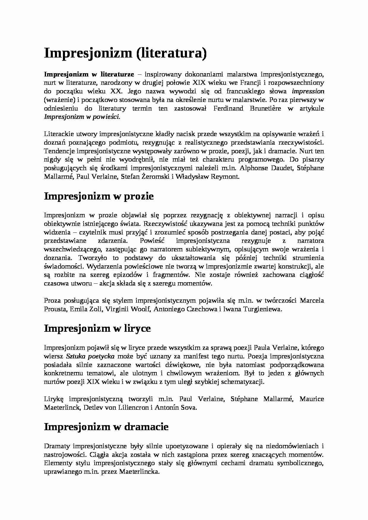 Impresjonizm - strona 1
