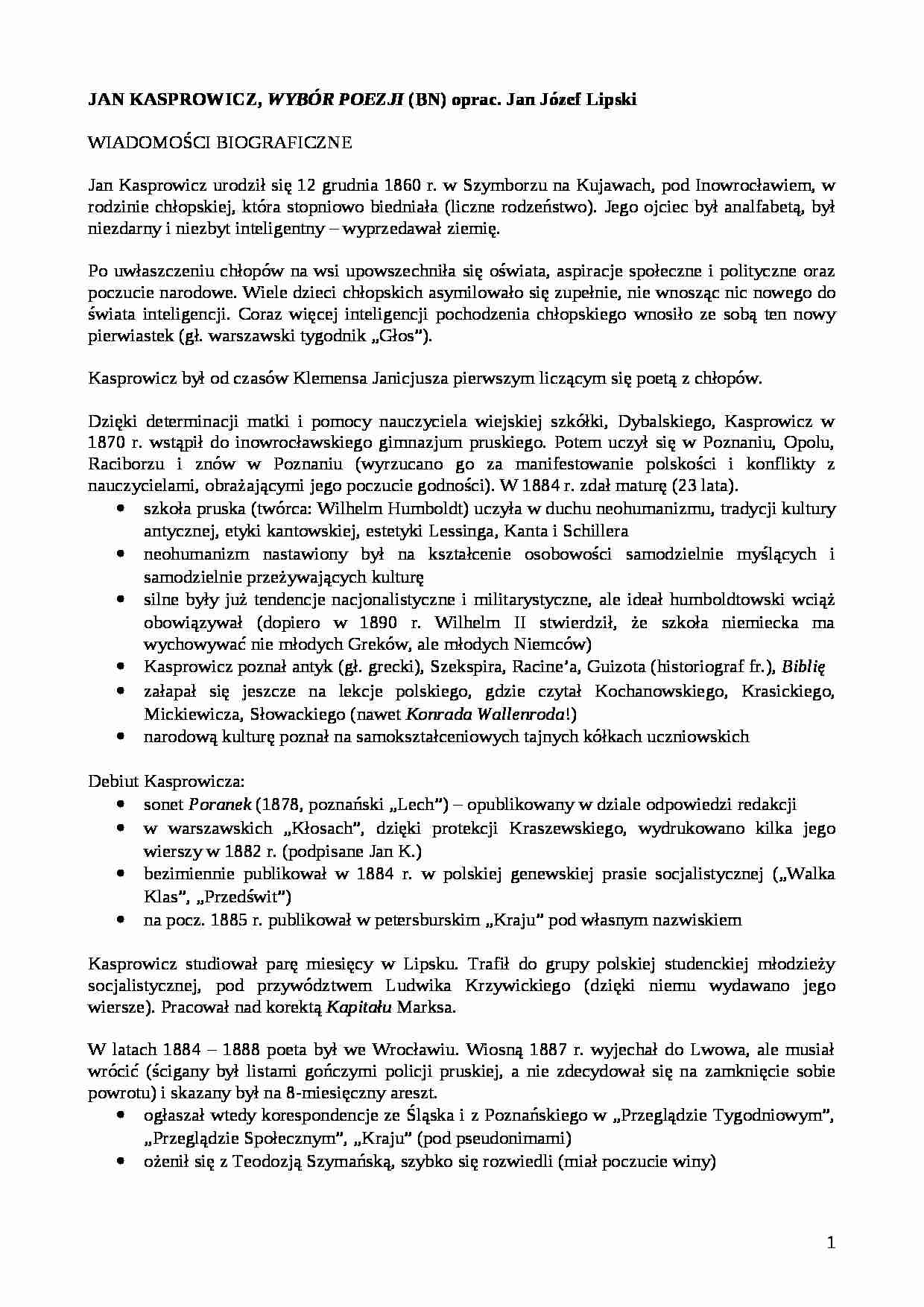 Kasprowicz Jan - Wybór poezji 2 - strona 1